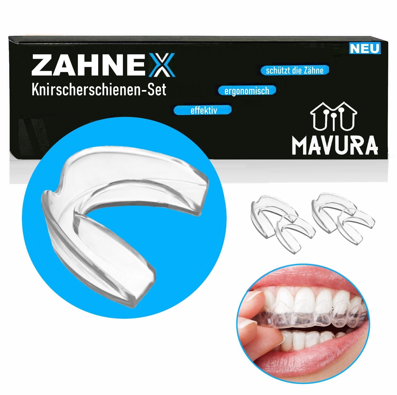 Zahnschiene ZAHNEX Premium Aufbissschiene Knirscherschiene Beißschiene