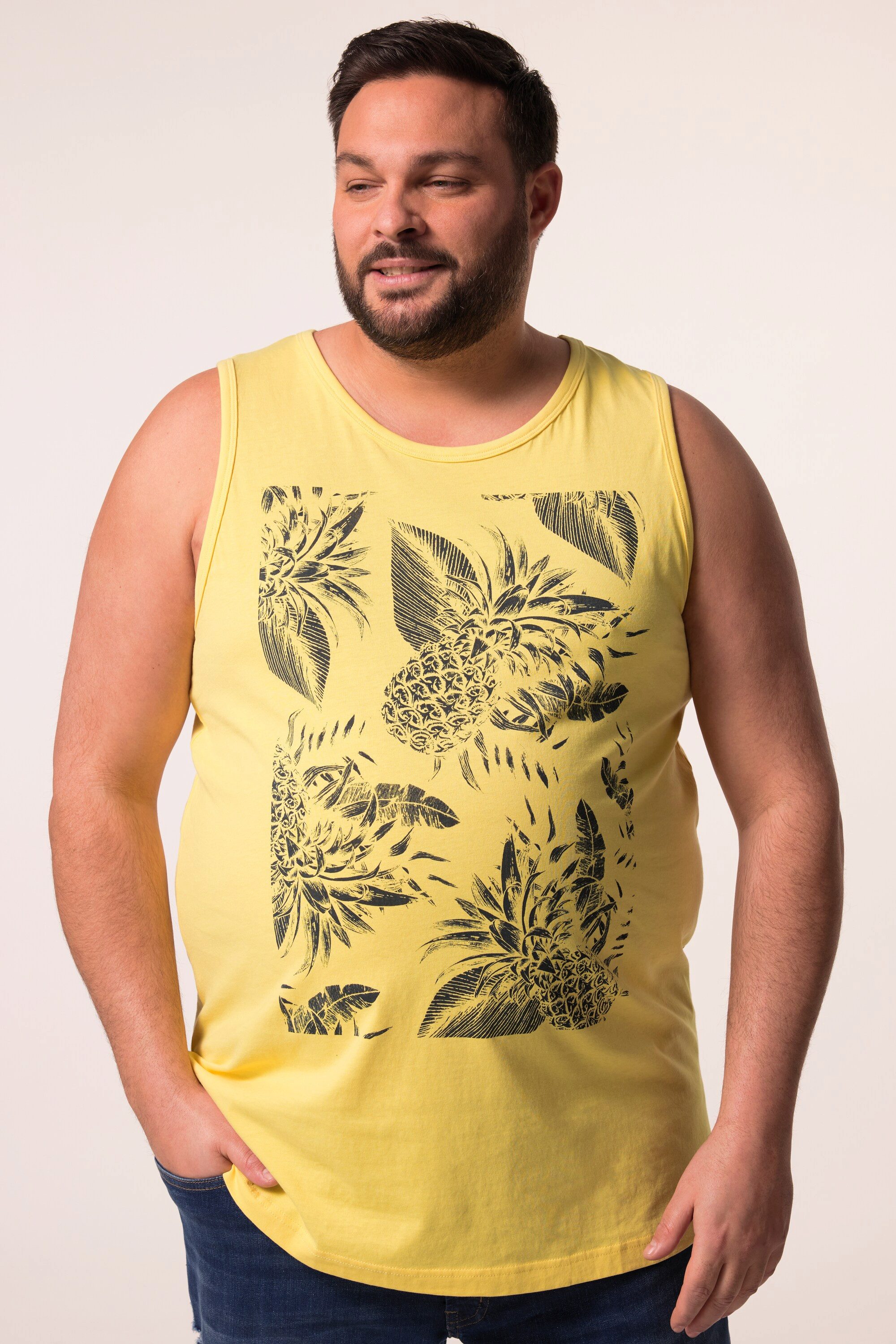 Men Plus T-Shirt Tanktop Unterhemd Print Rundhals