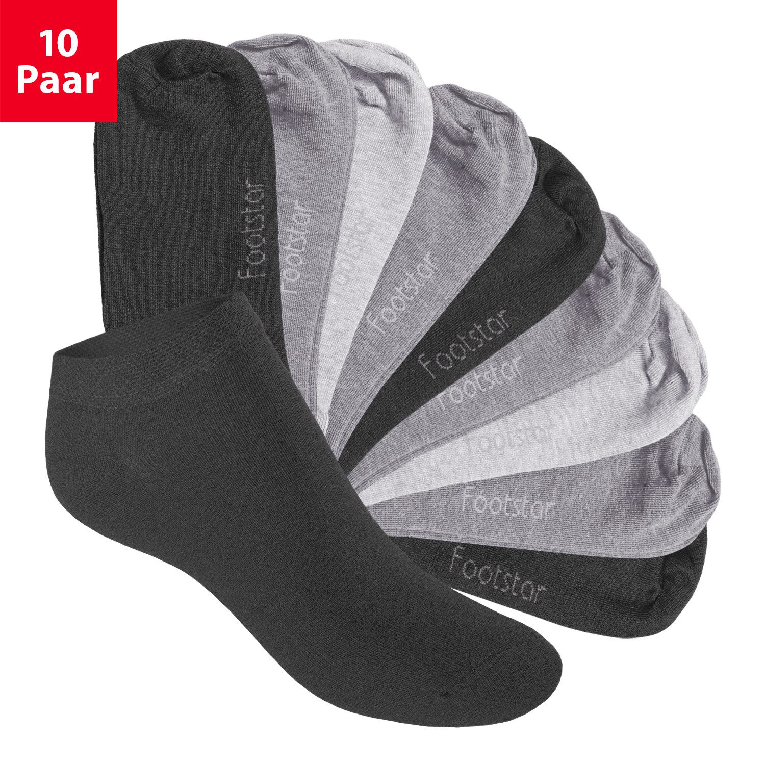 Footstar Sneakersocken EVERYDAY! Kinder Sneaker Socken (10 Paar) Kurze Socken für Kids (10-Paar)