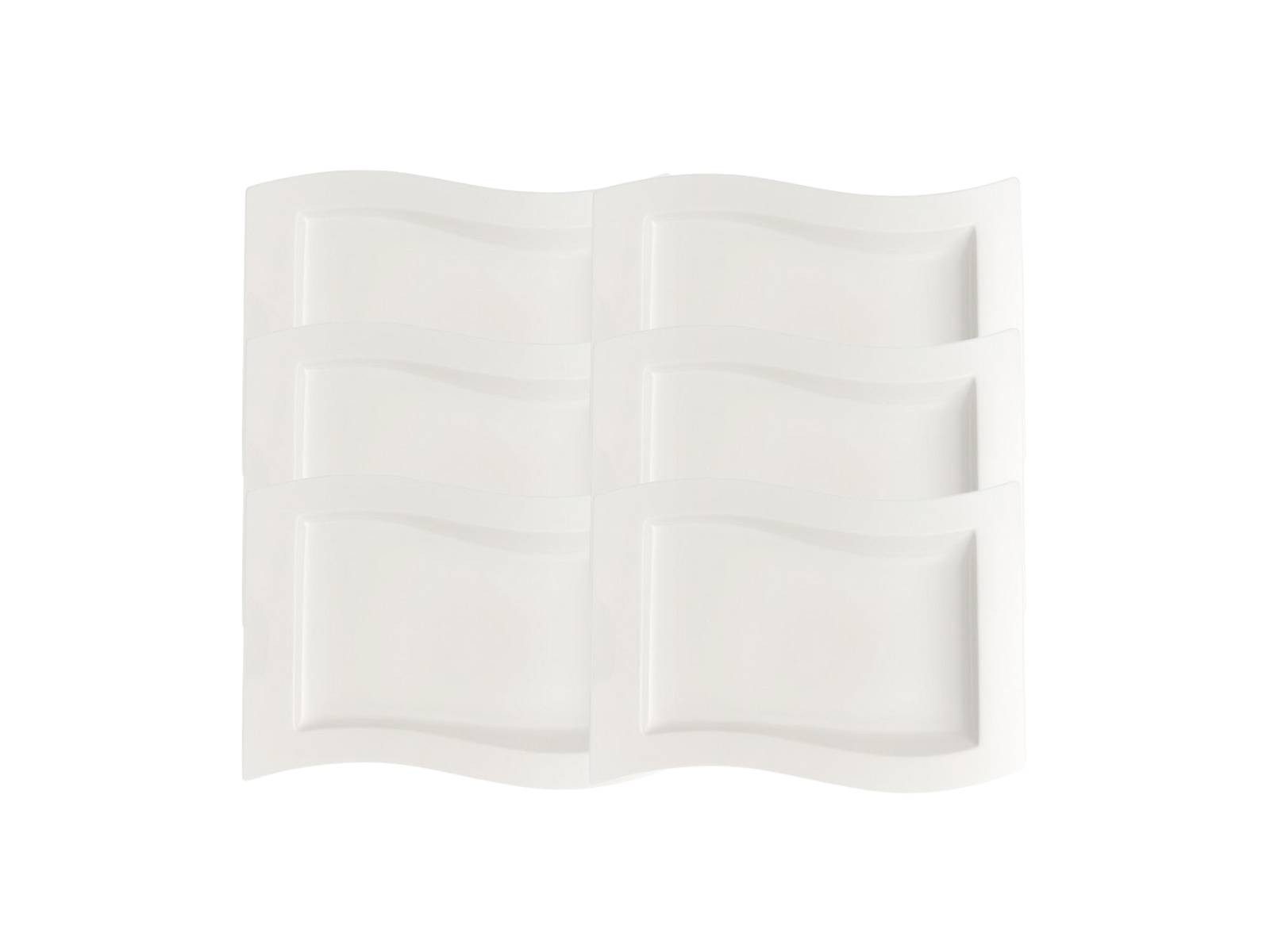 Villeroy & Boch Speiseteller New Wave Gourmetteller 33 x 24 cm Set6