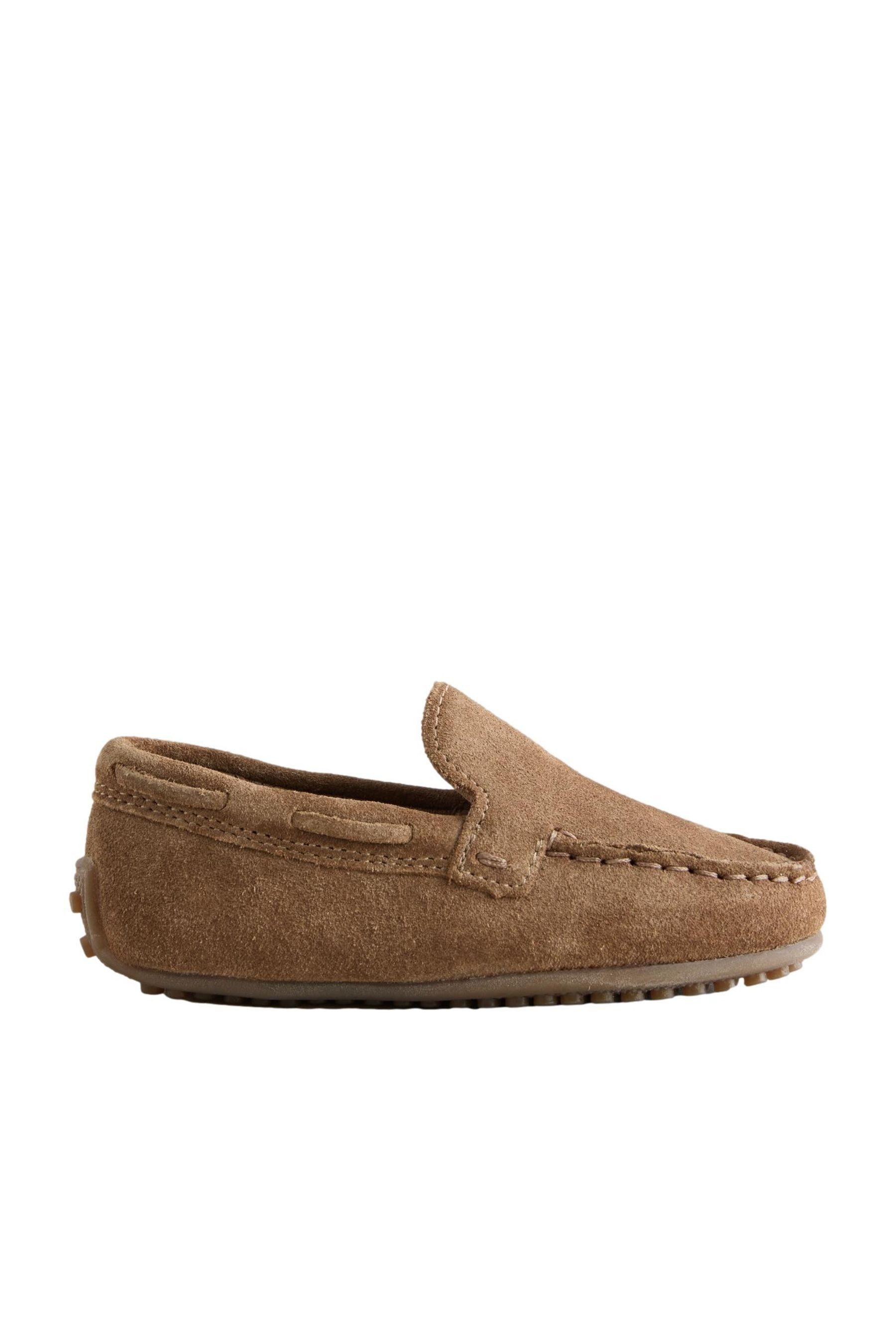 Next Schlupf-Loafer aus Veloursleder, weite Passform Loafer