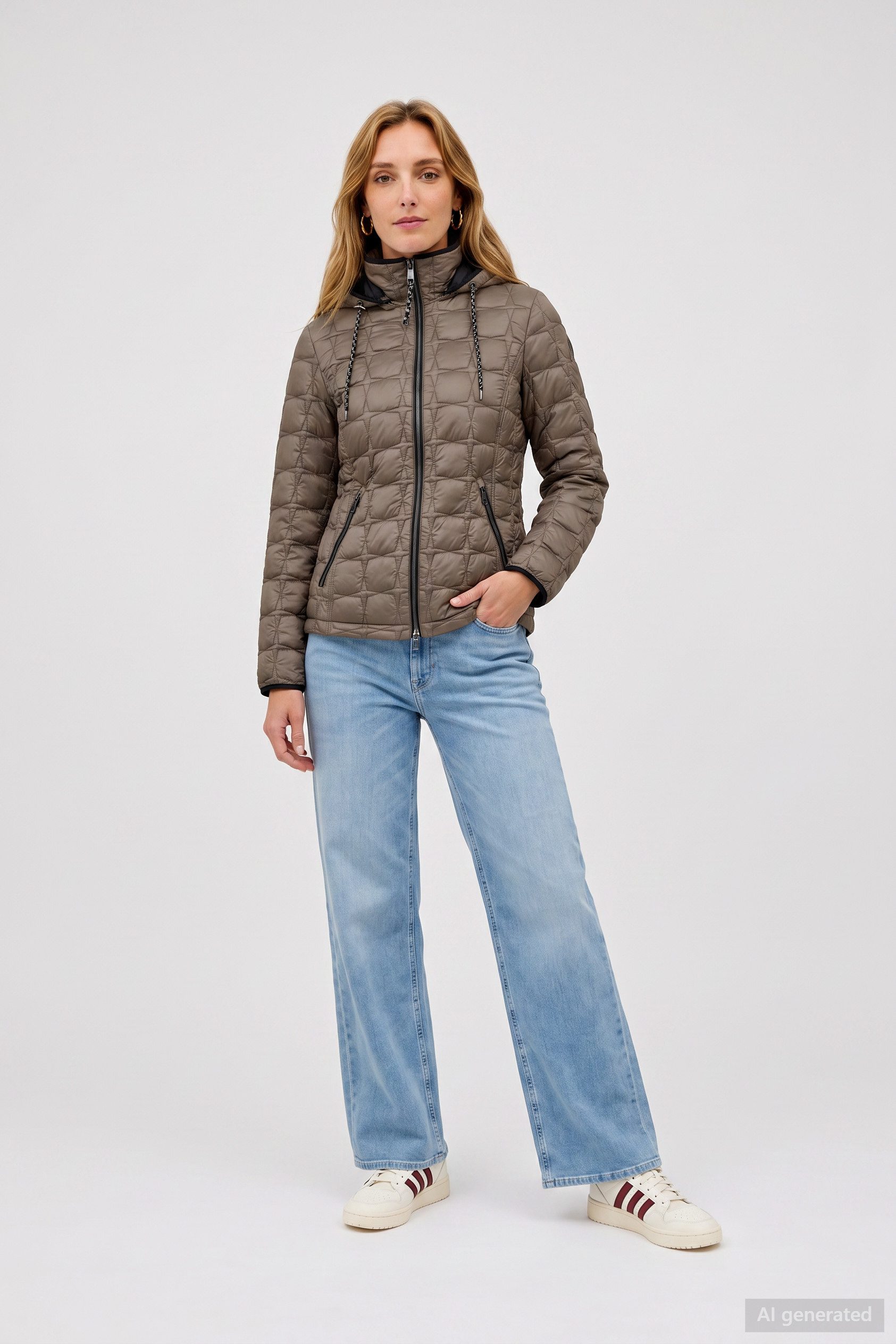 Barbara Lebek Steppjacke warme Damenjacke oder Herbstjacke mit abnehmbarer Kapuze