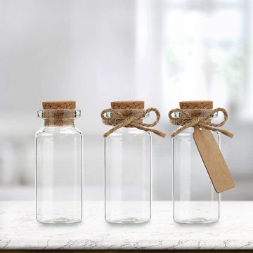 Belle Vous Aufbewahrungsbox 64er Set kleine Glasflaschen mit Korken - 13ml, 64er Pack Mini Glasflaschen mit Korken - 13ml
