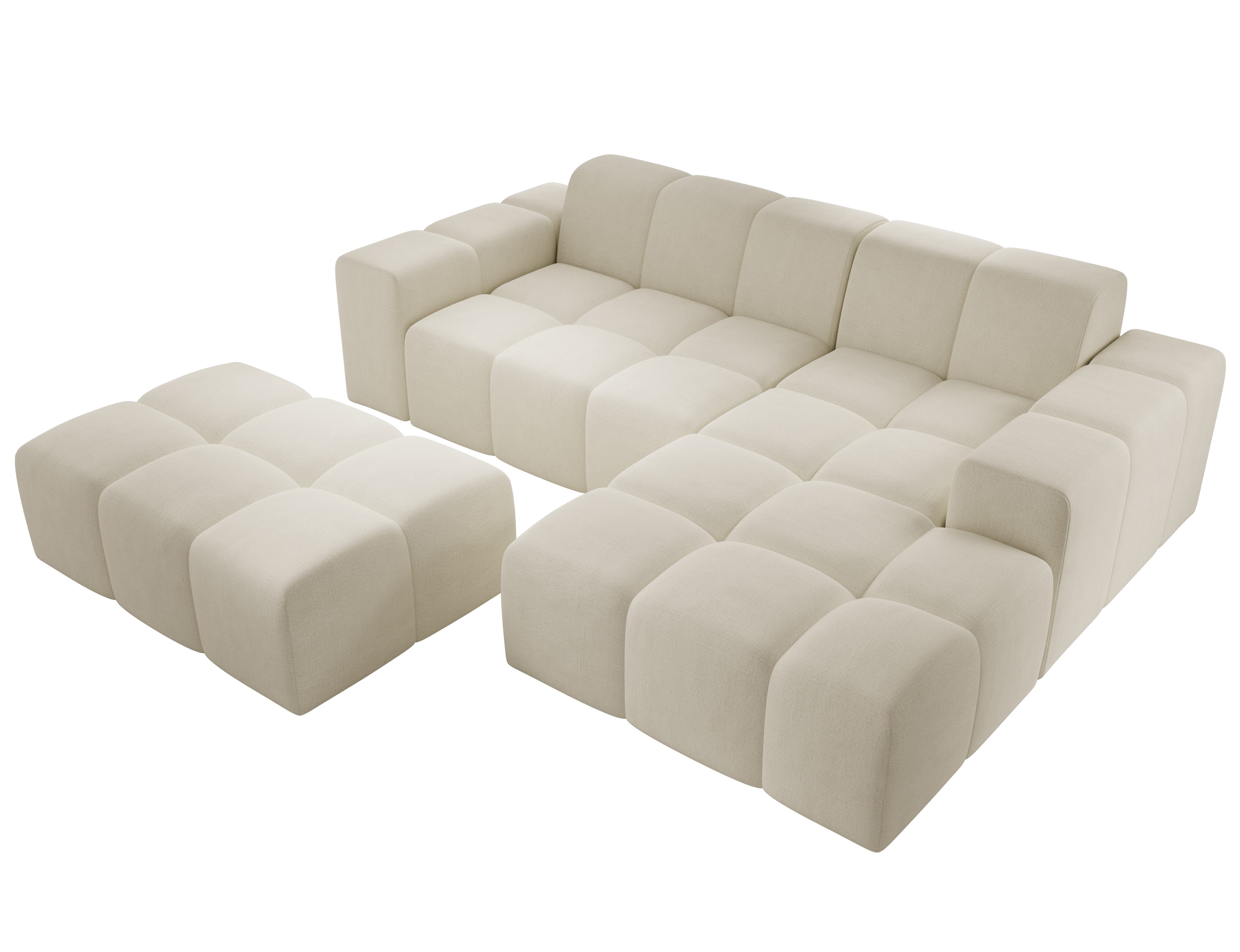 PROMETO Möbel Ecksofa Sofa mit Hocker, günstig online kaufen