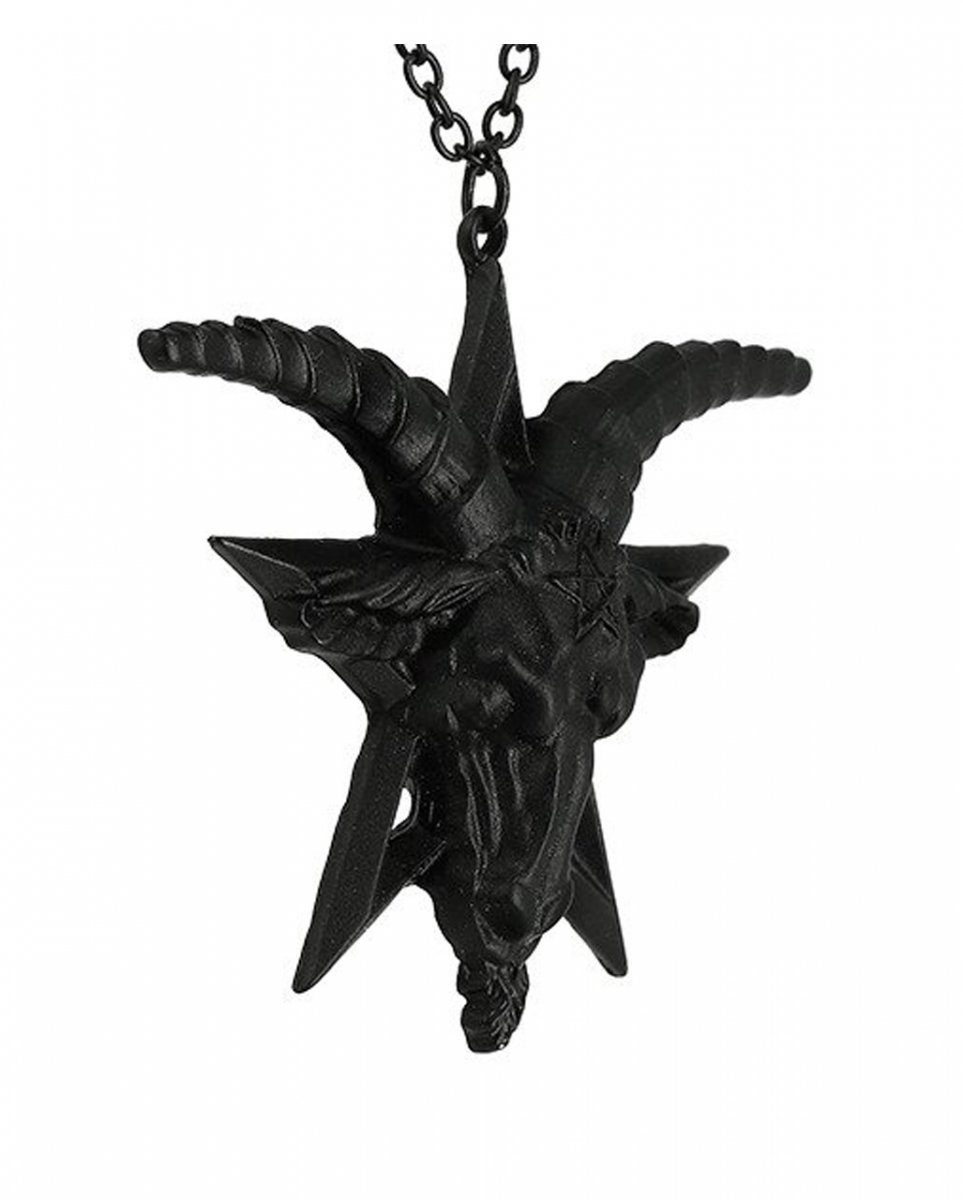 Halskette mit Schwarze Horror-Shop Baphomet Dekofigur Ziegenkopf