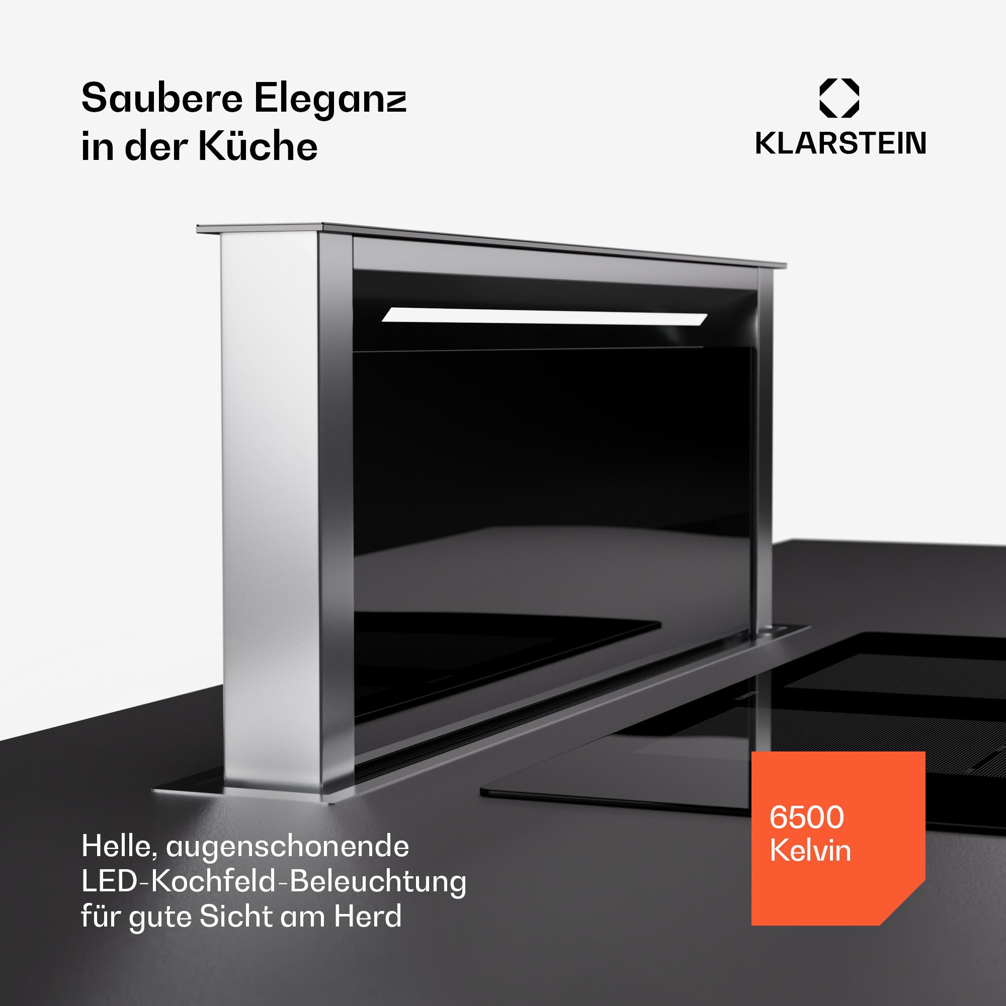 Klarstein Deckenhaube Royal Flush Eco Royal Flush Eco, Dunstabzugshaube Downdraft Abluft Umluft LED