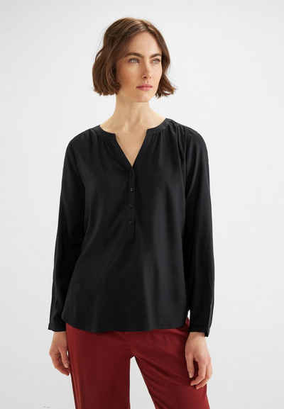 STREET ONE Klassische Bluse Street One Bluse in Unifarbe in Black (1-tlg) Nicht Vorhanden