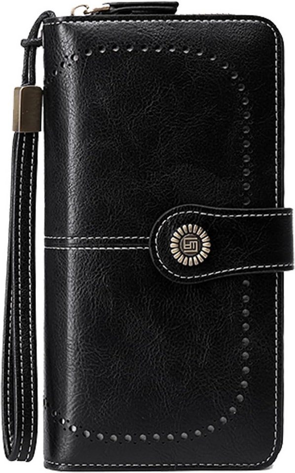 Oemmn Geldbörse Damen Leder Portmonee Gross Frauen Clutch RFID