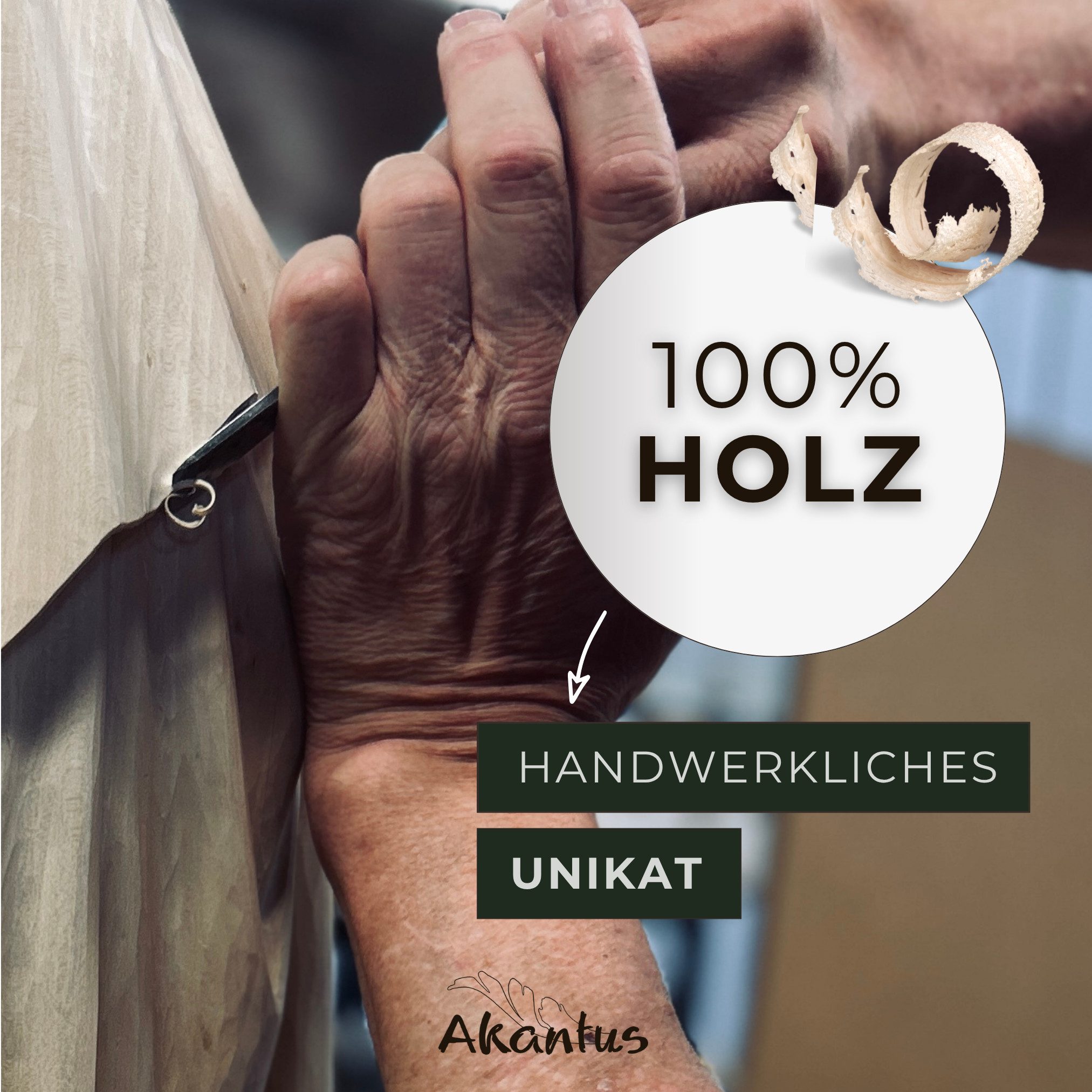 Akantus Krippe Moderne Krippenfiguren aus Holz: 11-teiliges Set (gebeizt), holzgeschnitzt, handbemalt, Ahornholz, Made in Südtirol