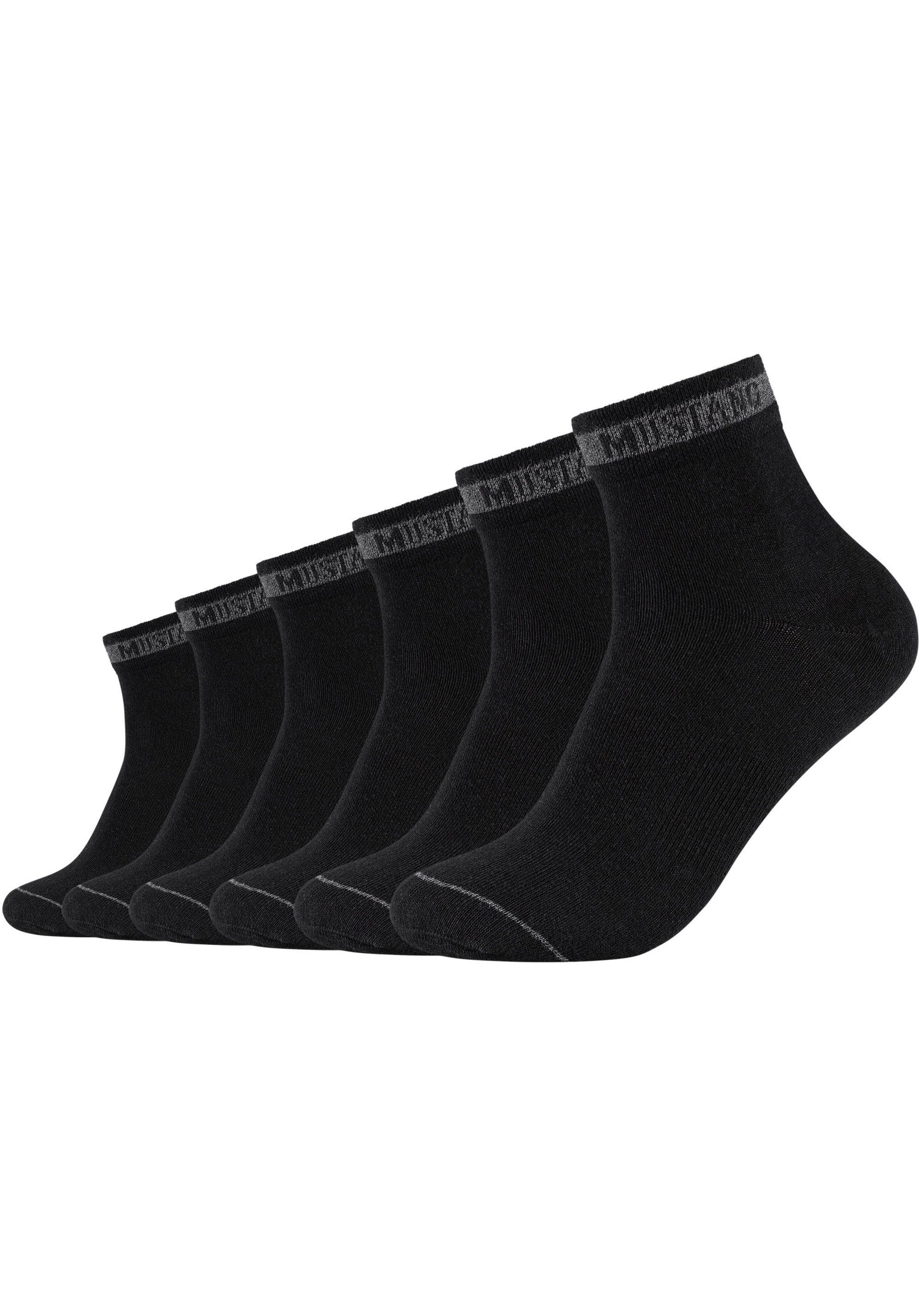 angenehmes schwarz für Fußklima Kurzsocken 6-Paar) (Packung, ein sorgt MUSTANG Baumwollanteil jederzeit Hoher