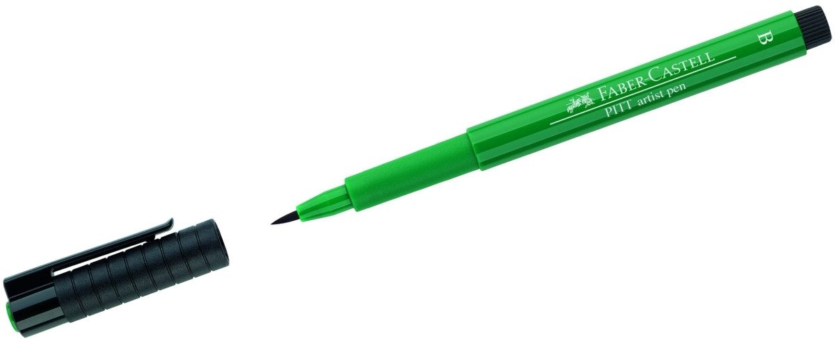 Faber-Castell Tintenfeinschreiber Tuschestift Pitt Artist Pen Spitze: Brush phthalogrün dunkel