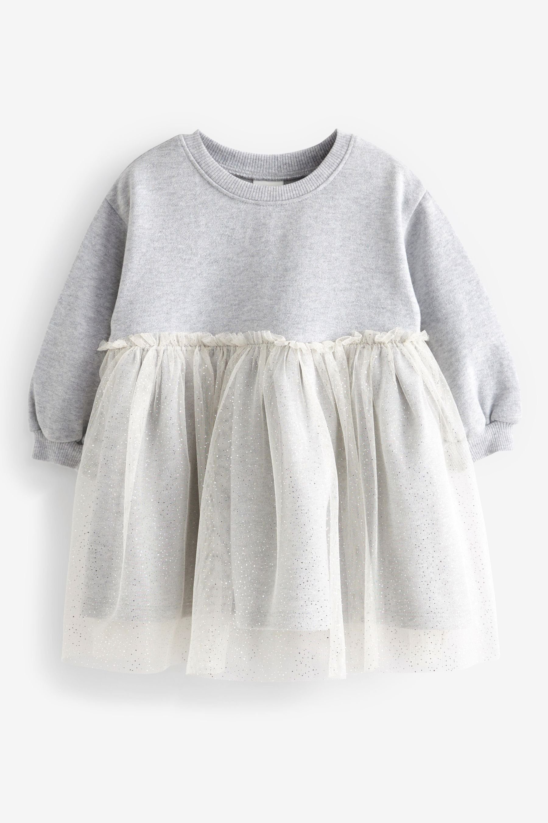 (1-tlg) Glitter Partykleid aus Next Grey Sweatshirtmaterial Sweatkleid