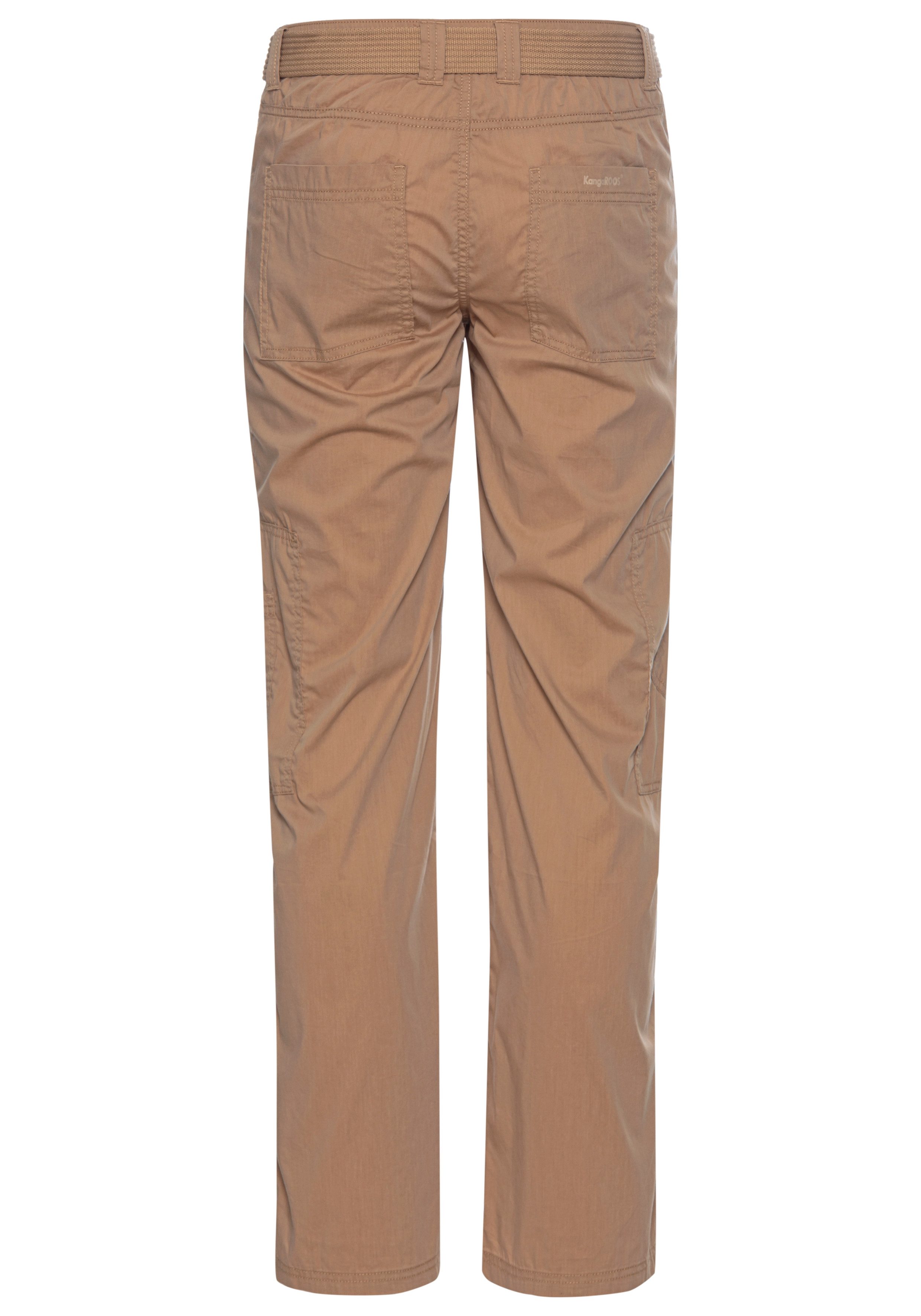 KangaROOS Cargohose (2-tlg., mit abnehmbarem Gürtel) mit besonderem Taschen-Design