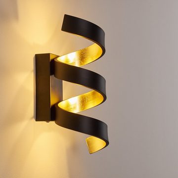 hofstein Wandleuchte »Delia« LED Wandlampe aus Metall in Schwarz/Gold, 3000 Kelvin, 3x3 Watt, 450 Lumen, Innen. Lichteffekt an der Wand