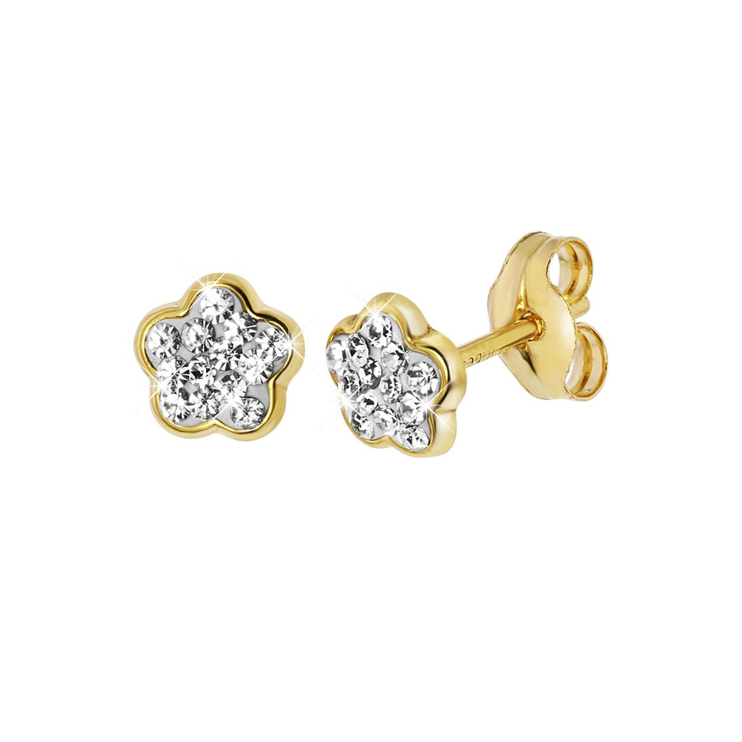 LUCARDI Paar Ohrstecker Ohrring - 585 Gold - Gold - Kristall - Kinder