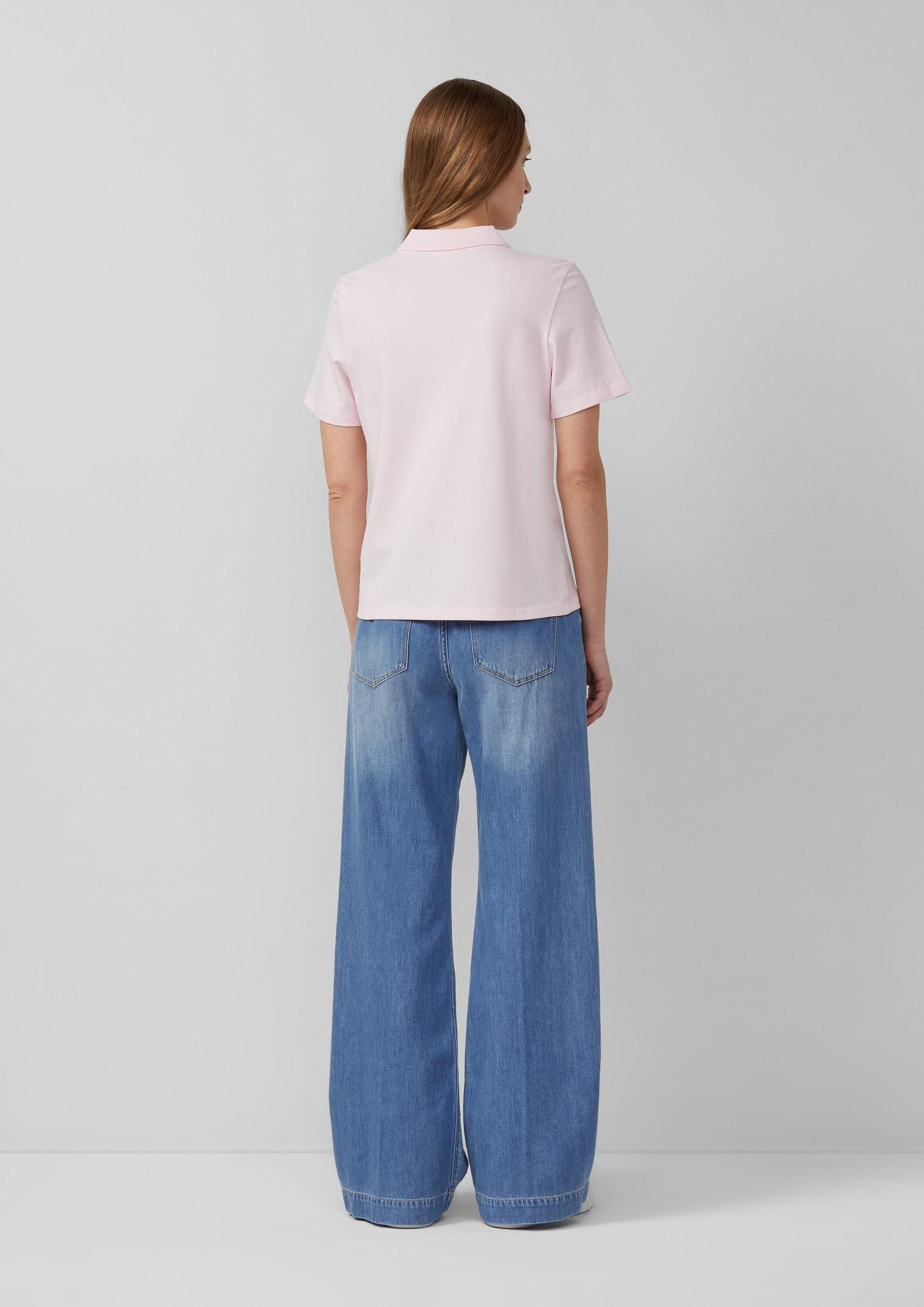 s.Oliver Kurzarmshirt Polo-Shirt Poloshirt aus Baumwoll-Piqué