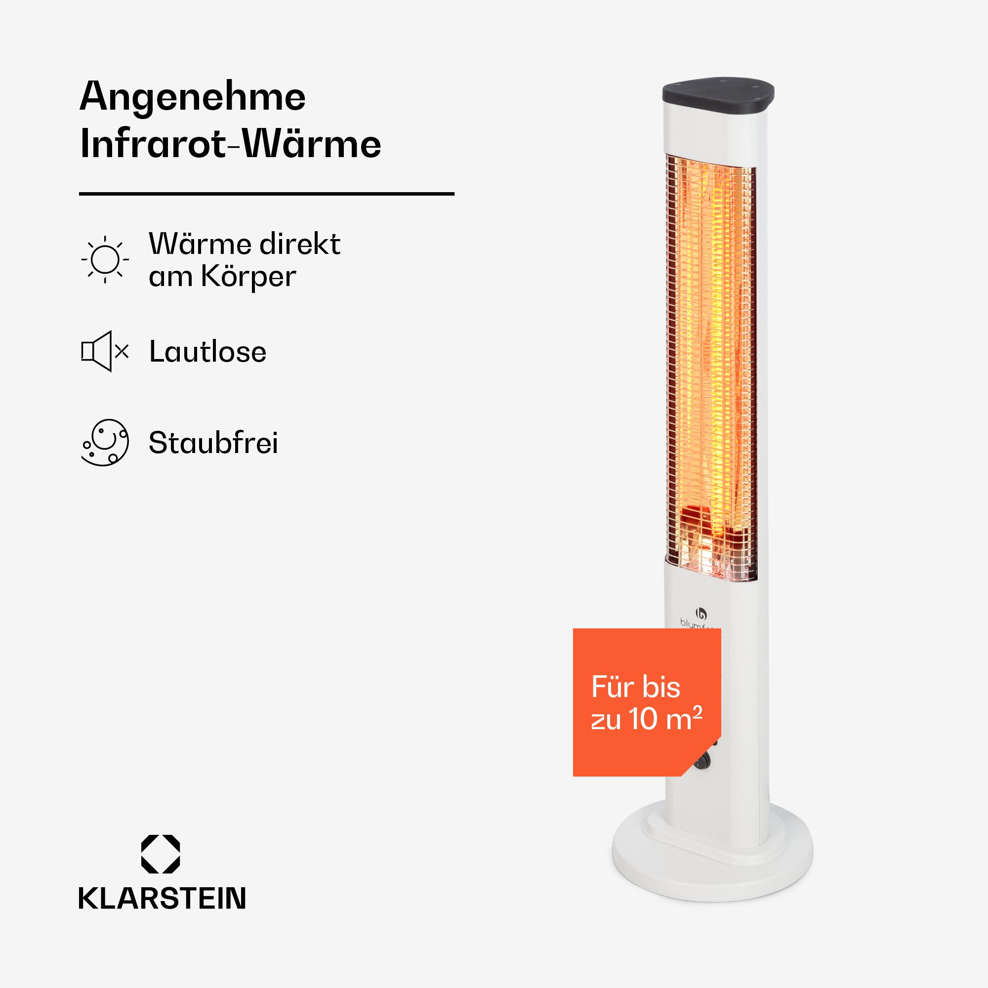 blumfeldt Terrassenstrahler Heat Guru Plus In&Out, Infrarot Heizstrahler Terrasse elektrisch Infrarotheizung Standgerät – Bild 4 von 5