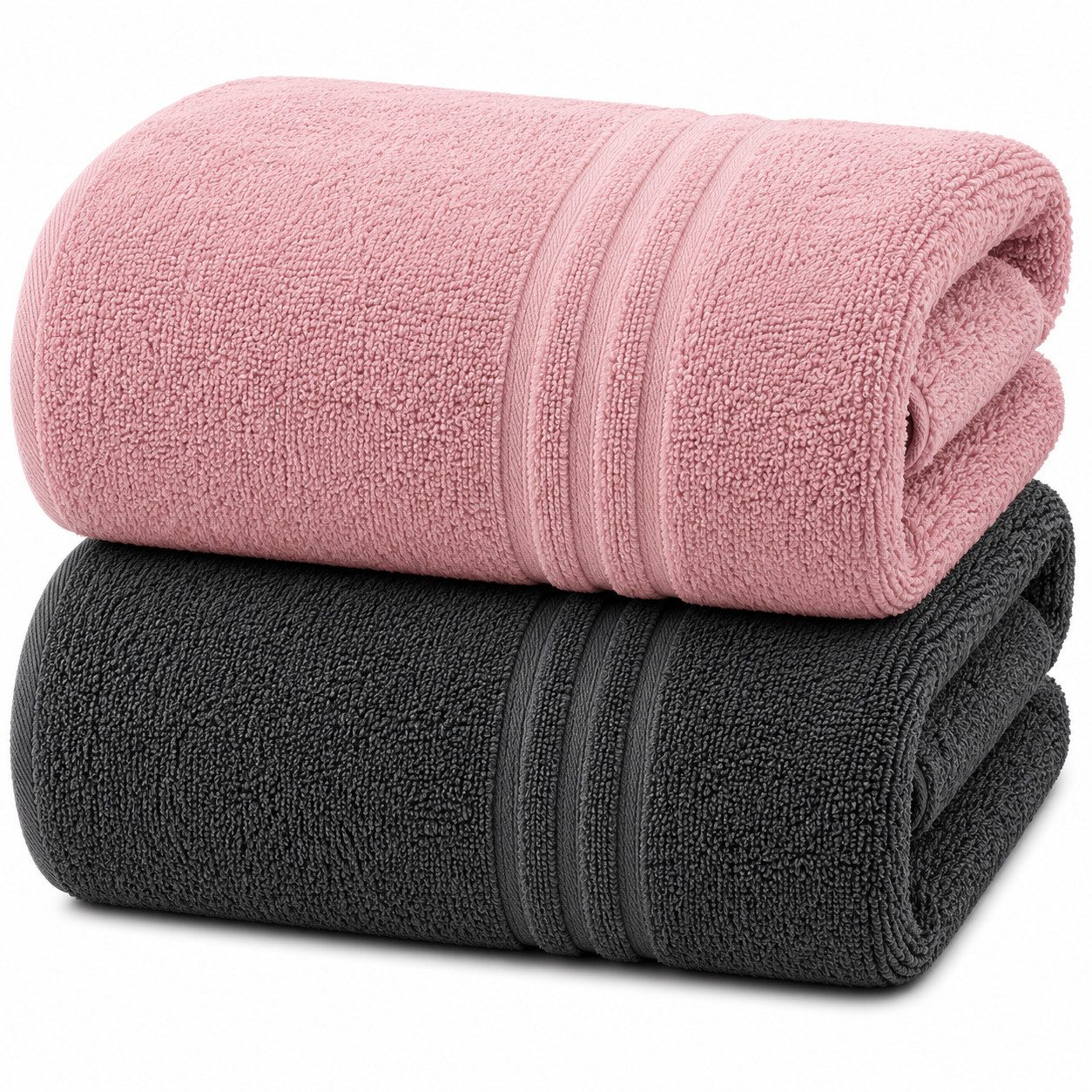 Komfortec Saunatuch 2er Set extra Große - XXL Premium Badetuch-80x200, Frottee (Set, 2-St), extra Große, Baumwolle 100%, Weich, Schnelltrocknend