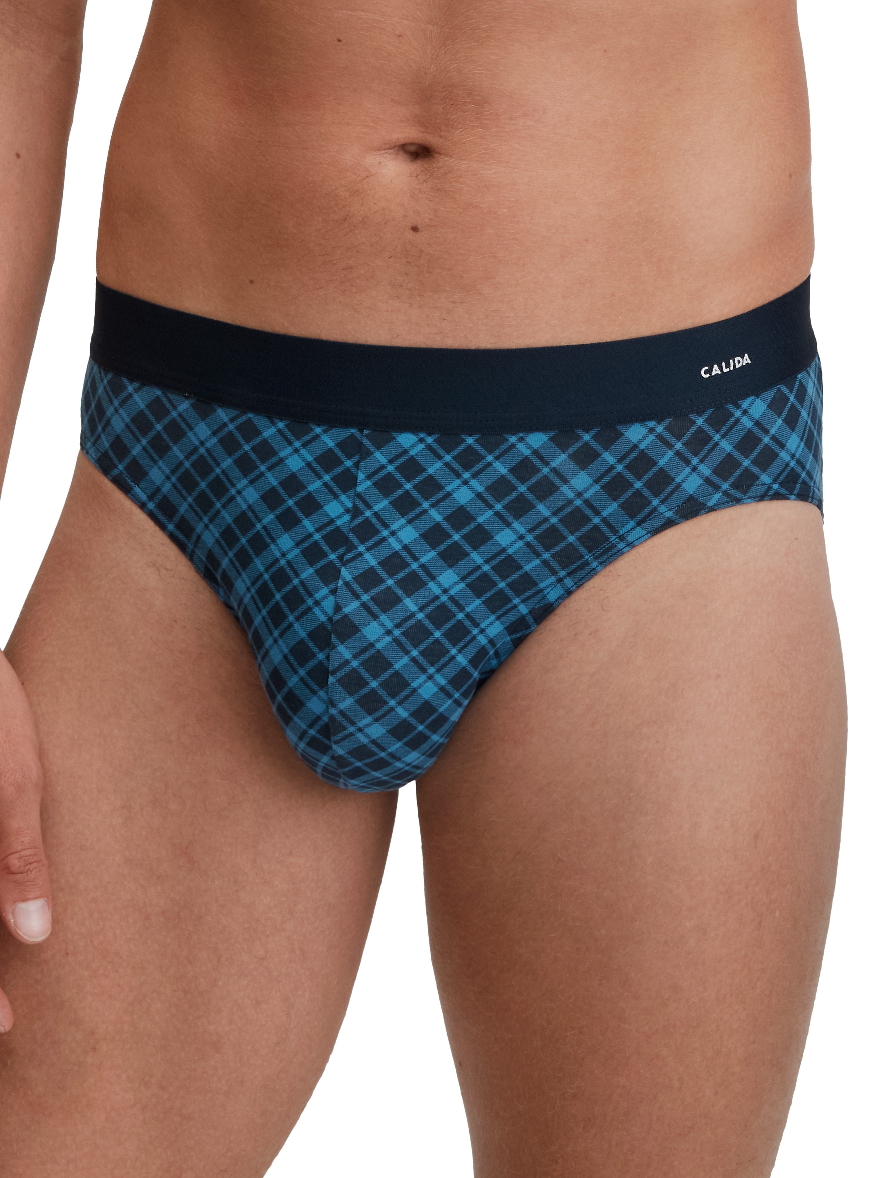 CALIDA Minislip Cotton Code Design breiter Bund, mit Druck, eng, kurz, mit Logo, Baumwollmix