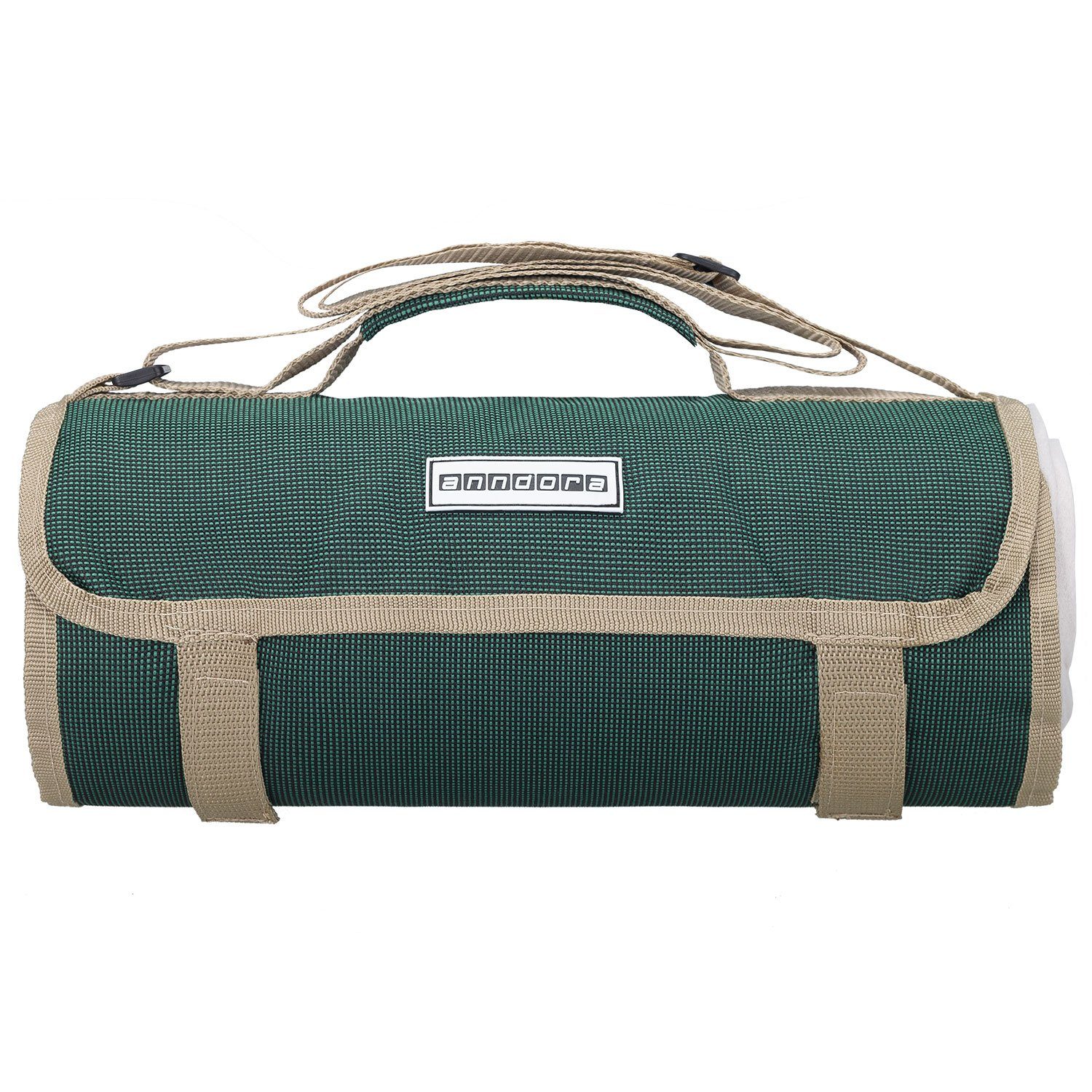 Outdoordecke Picknickdecke 125x150 cm beschichtete Unterseite, anndora, wasserabweisend - schnell zusammenrollar - praktischer Trageriemen