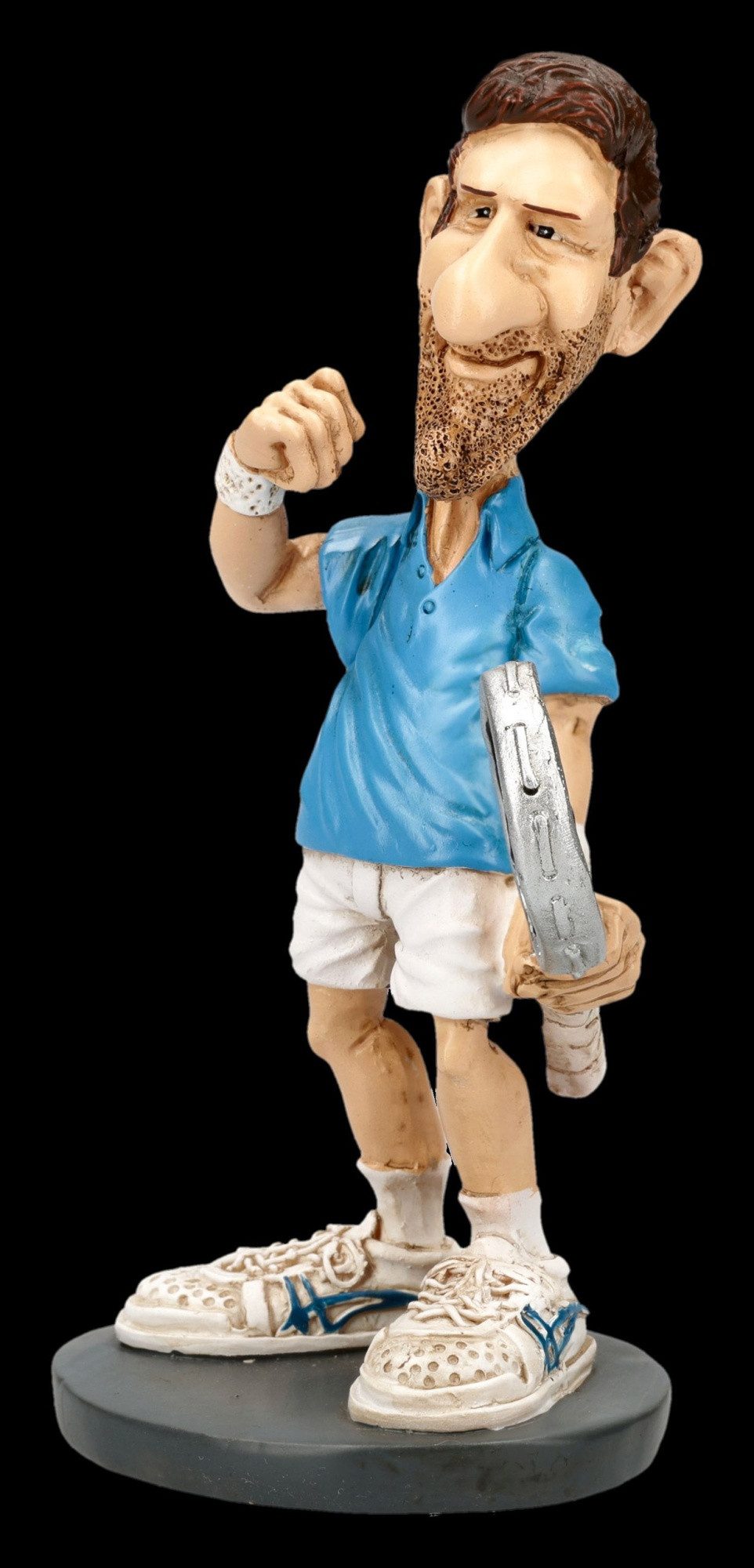 Figuren Shop GmbH Dekofigur Tennis Figur – Lustiger Tennisspieler Statue Warren Stratford 13.5 cm