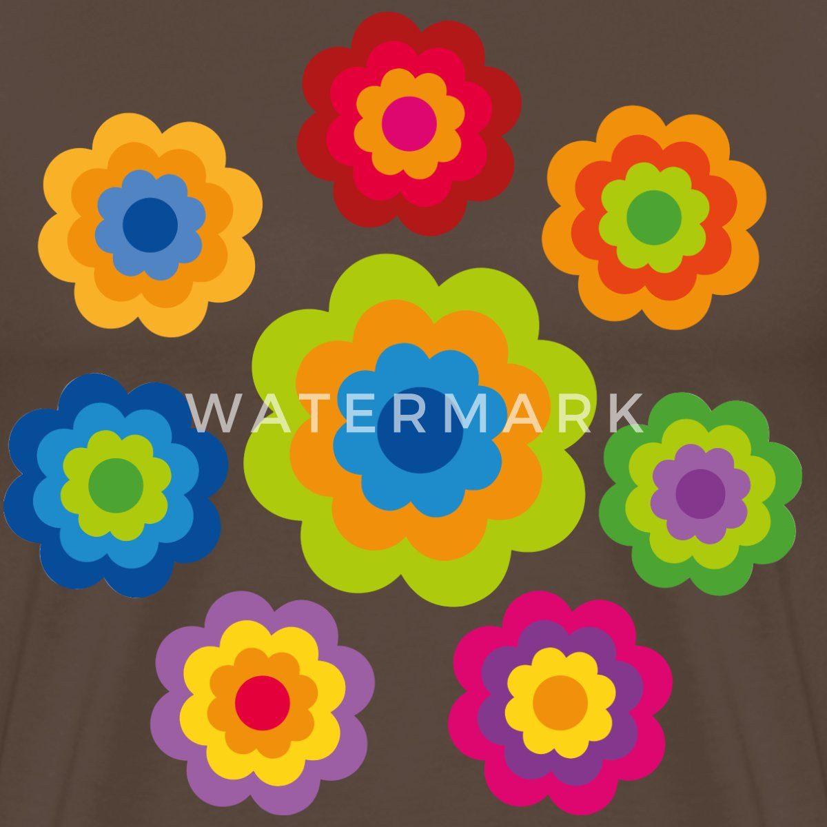 Spreadshirt T-Shirt 70er Jahre Hippie Flower günstig online kaufen
