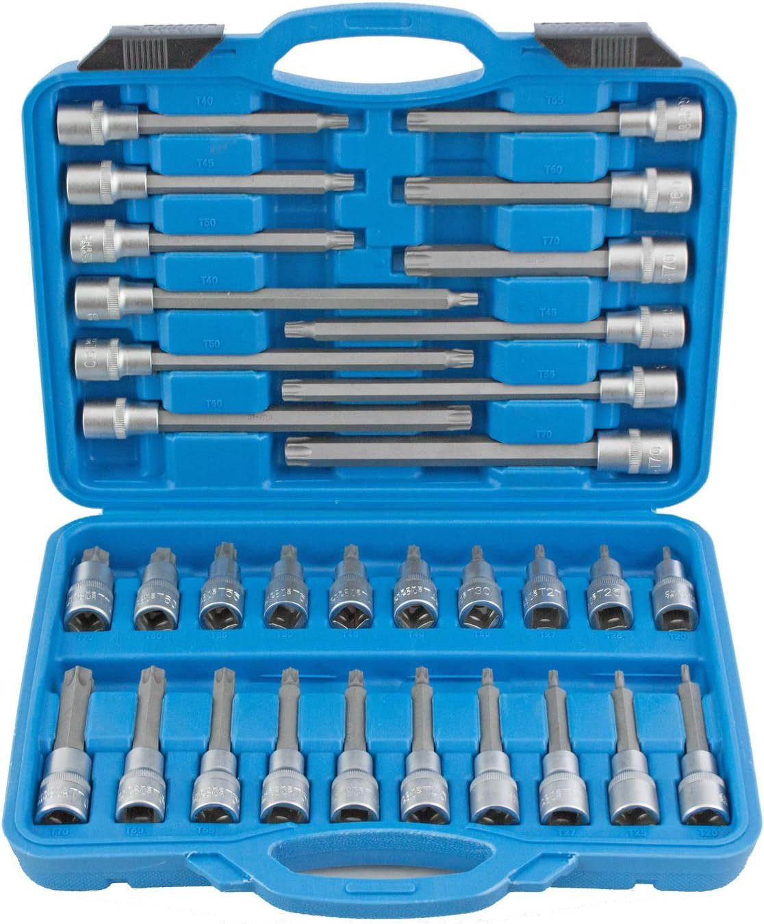 Falon-Tech Steckschlüssel Innen Vielzahn Nüsse Torx Werkzeug Set Nuß Steckschlüssel Satz (32 St)