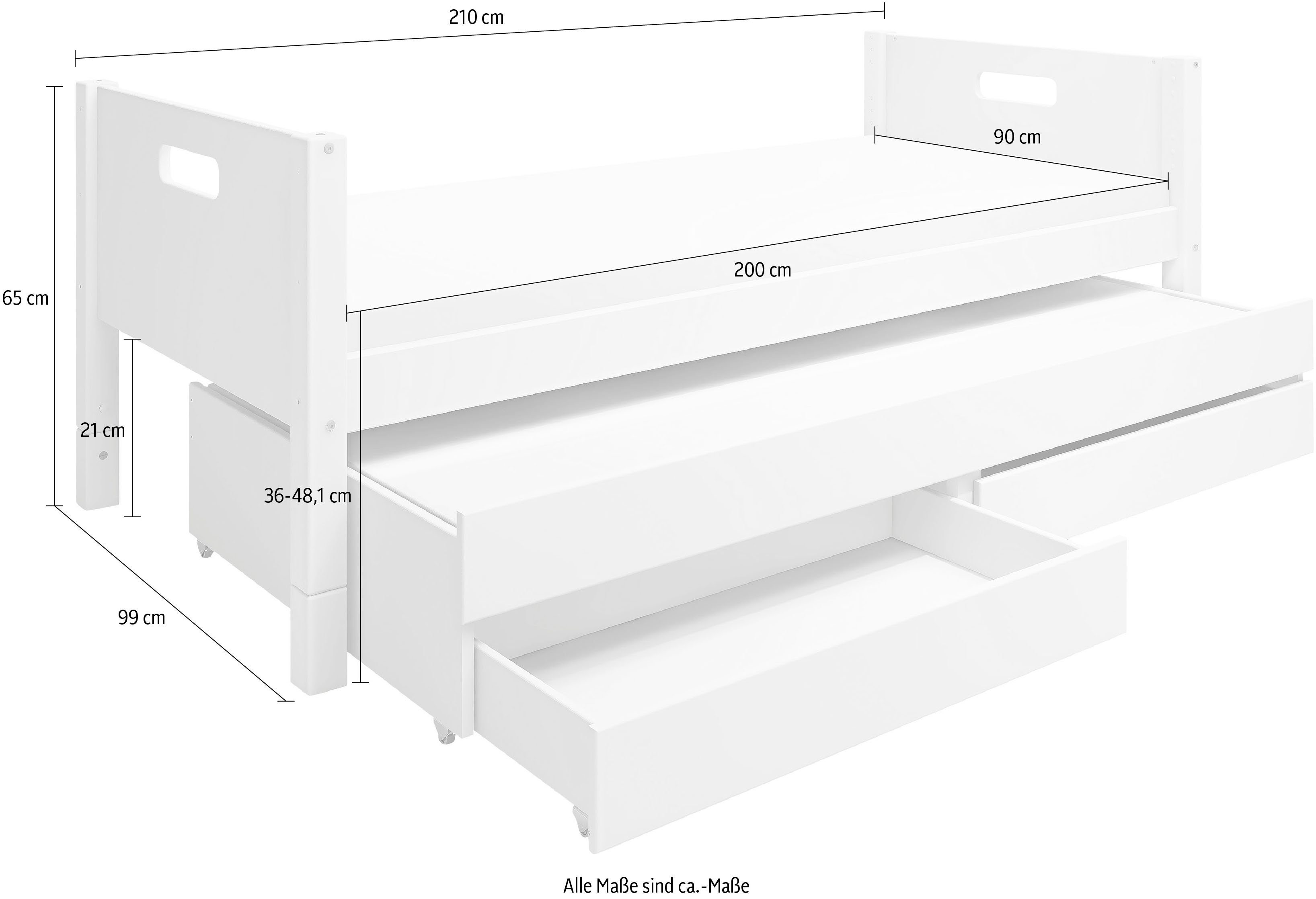 Nordic Thuka Einzelbett, weiß | Flexa, incl | | produziert weiß Rollrost bei Thuka weiß weiß