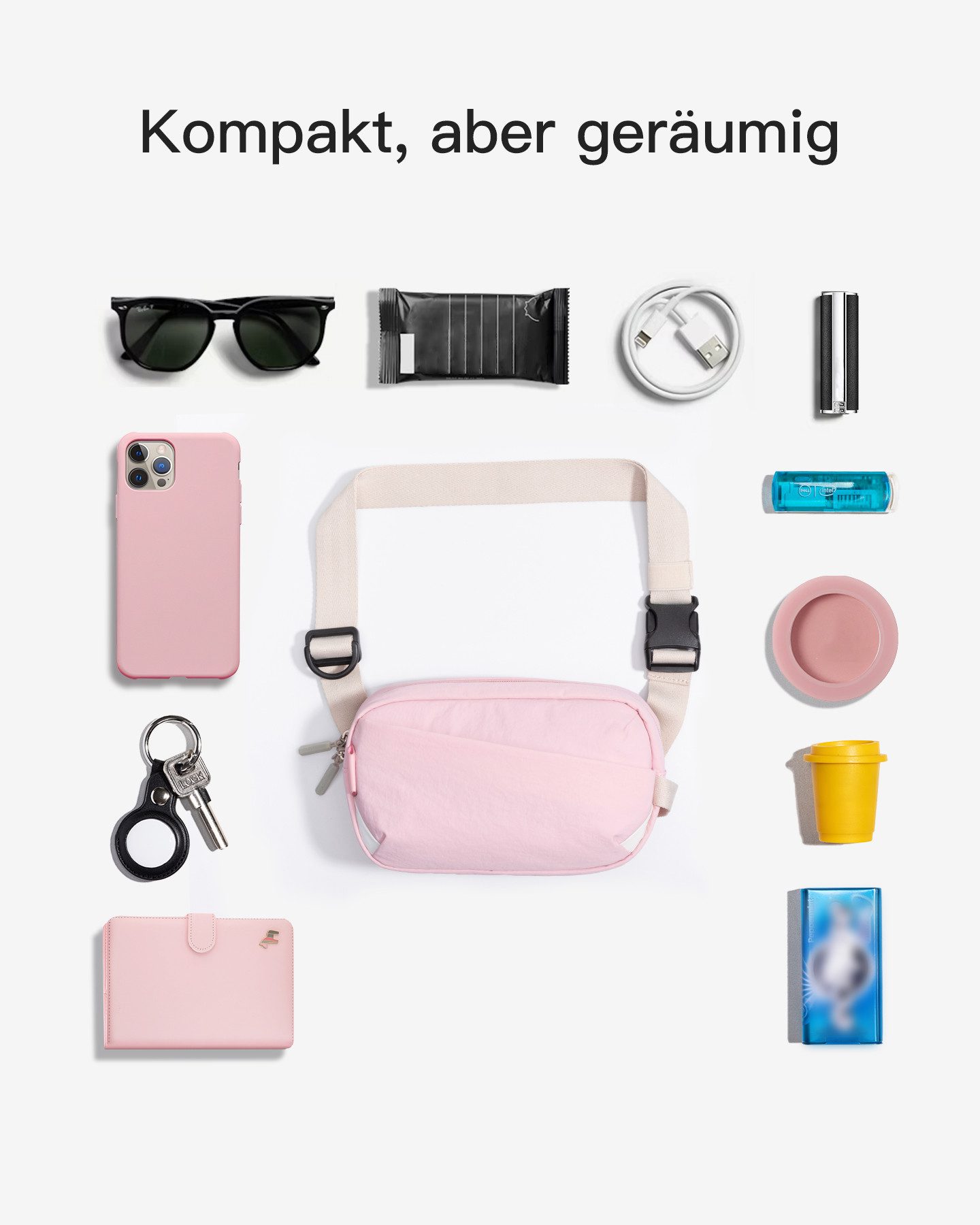 Inateck Gürteltasche Sling Bag, 1,5 Liter Bauchtasche Gürteltasche Brusttasche, für Reise, Sport, Wandern
