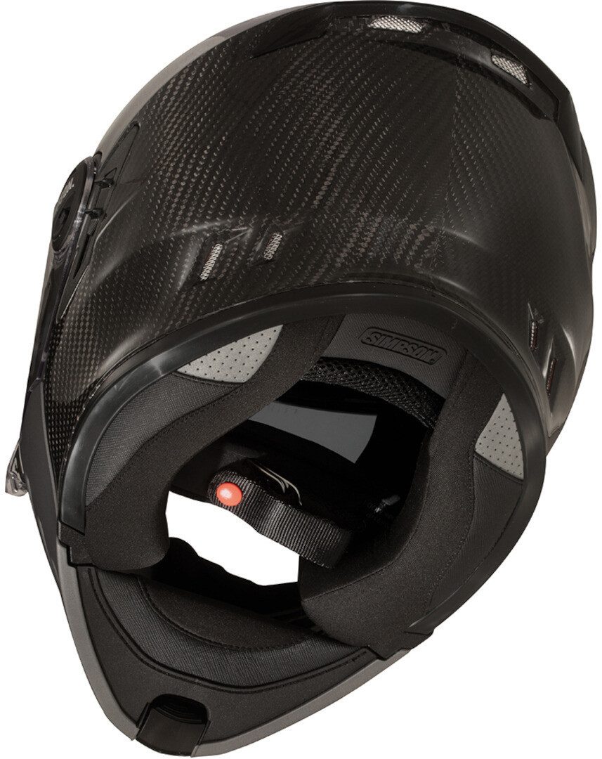 Simpson Motorradhelm Darksome Carbon 06 Klapphelm, vorbereitet für Kommunikationssystem,integriertes Kommunikationss