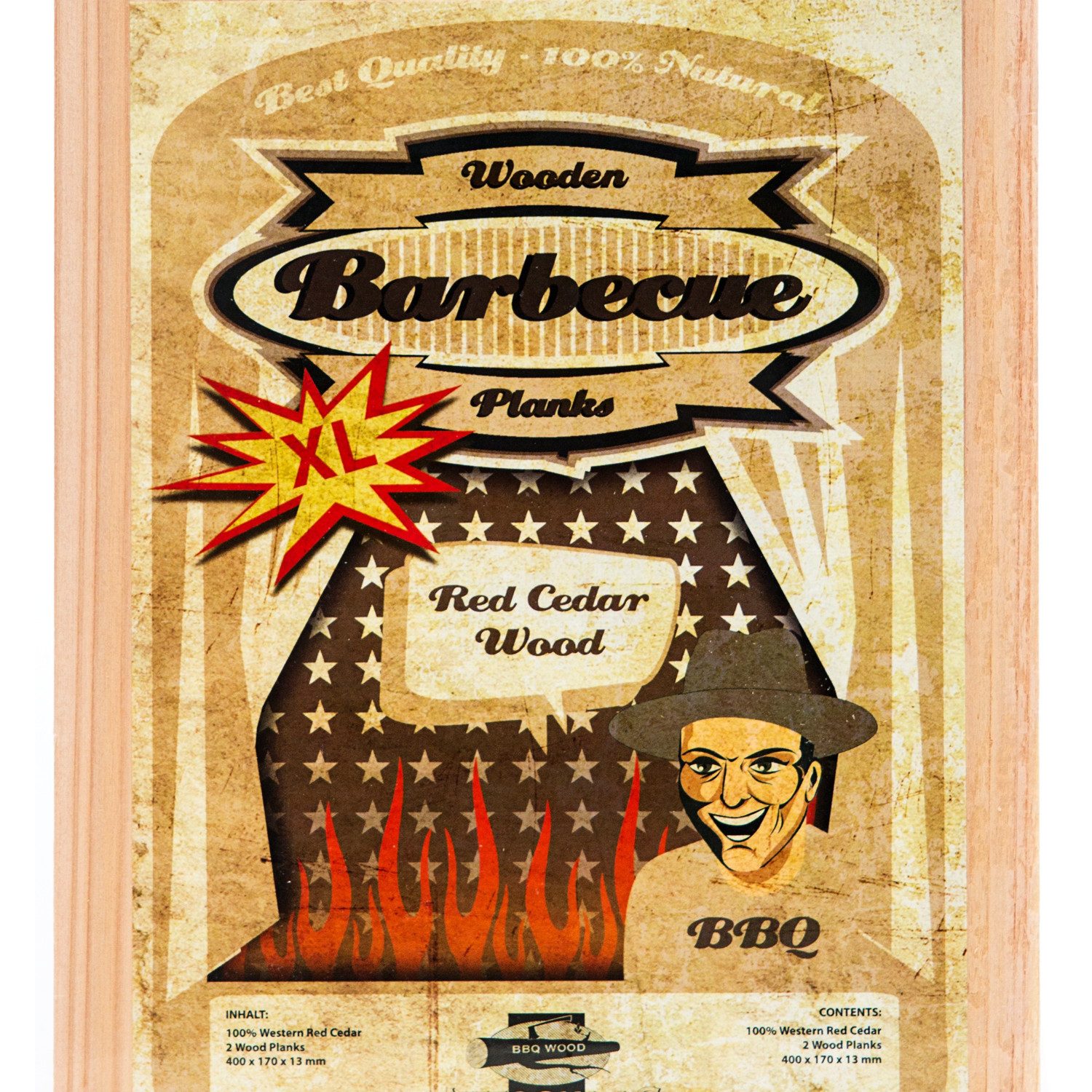 Axtschlag Aromaplanke Axtschlag Wood Plank Rotzeder XL 2er Set, Holz