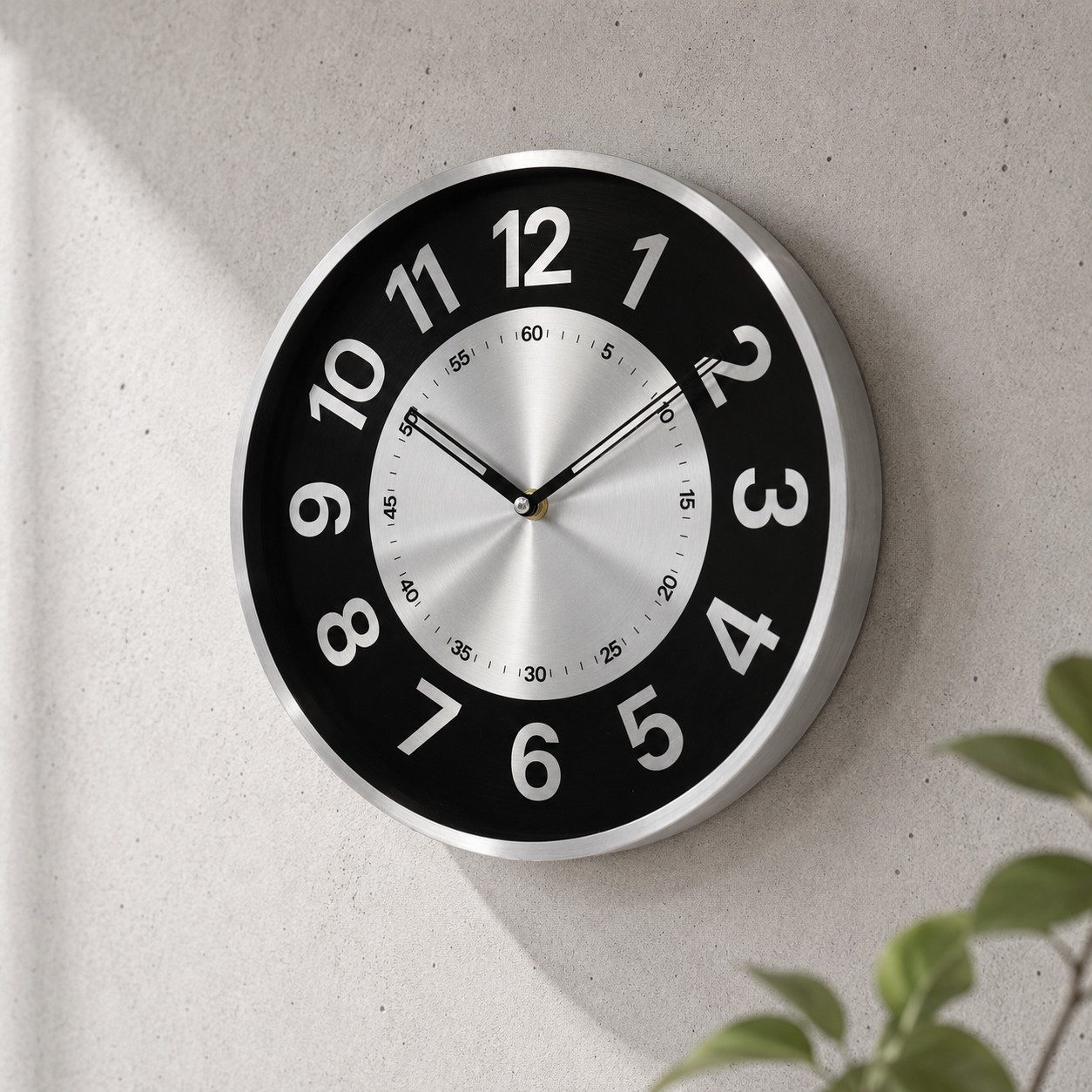 K&L Wall Art Wanduhr Wohnzimmeruhr Aluminium Wanduhr aus Metall Küchenuhr (Moderne Metalluhr aus Aluminium ohne Tick-Geräusche)
