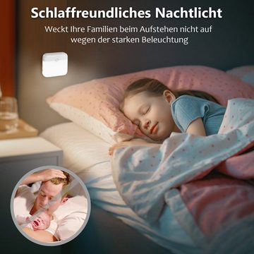 DTC GmbH LED Nachtlicht Nachtlicht mit Bewegungsmelder,LED Nachtlicht Kinder, USB Wiederaufladbar, Treppenbeleuchtung, 3 Modi, 1/3/6 Stück