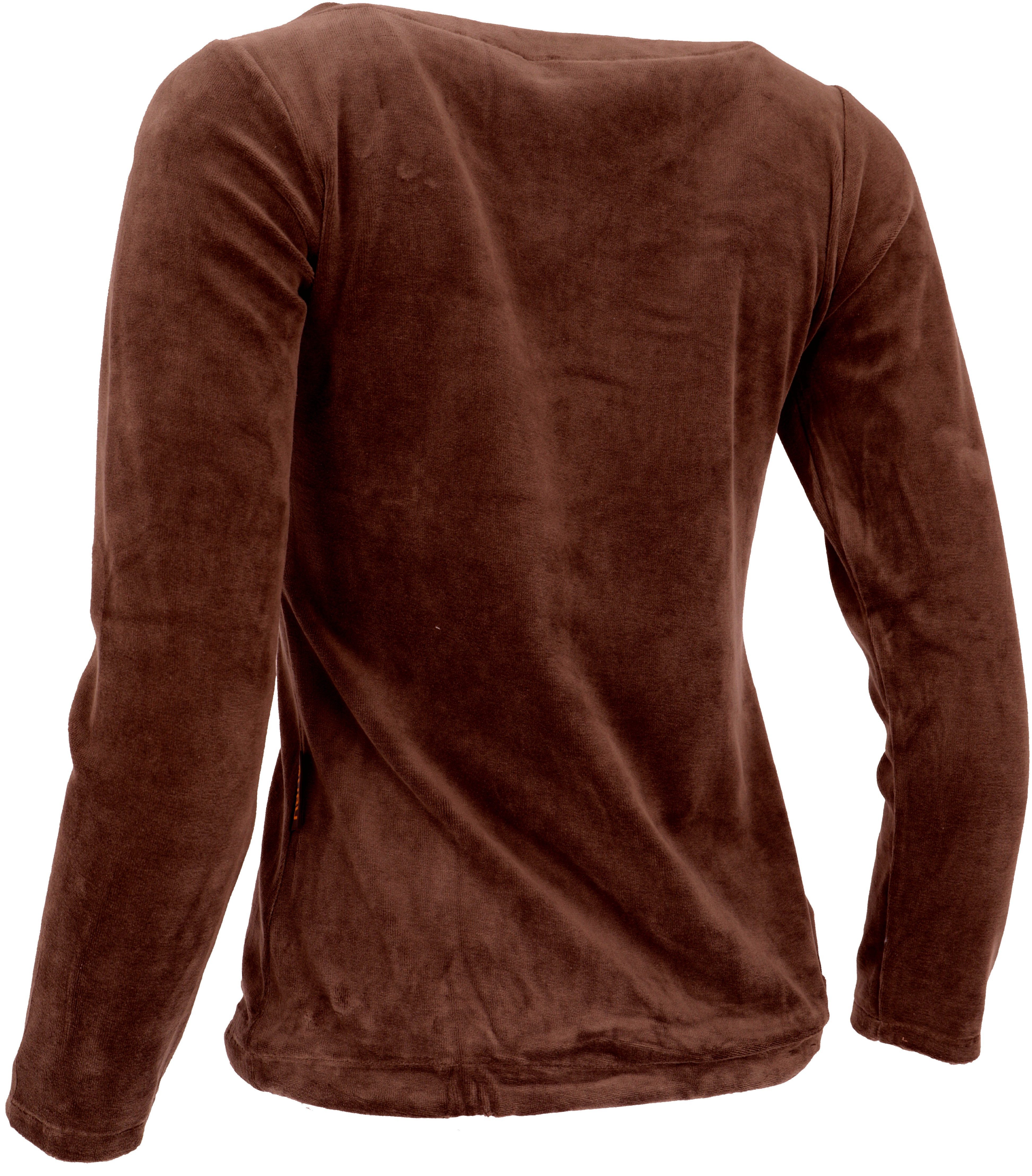 Guru-Shop Longsleeve Nicki-Pullover, weiches Samtshirt, Langarmshirt.. günstig online kaufen