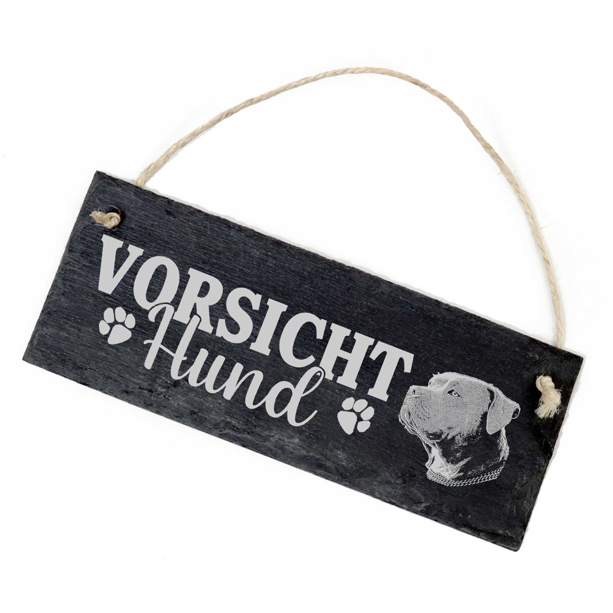 Dekolando Hängedekoration Vorsicht Hund American Bully Schild 22x8cm