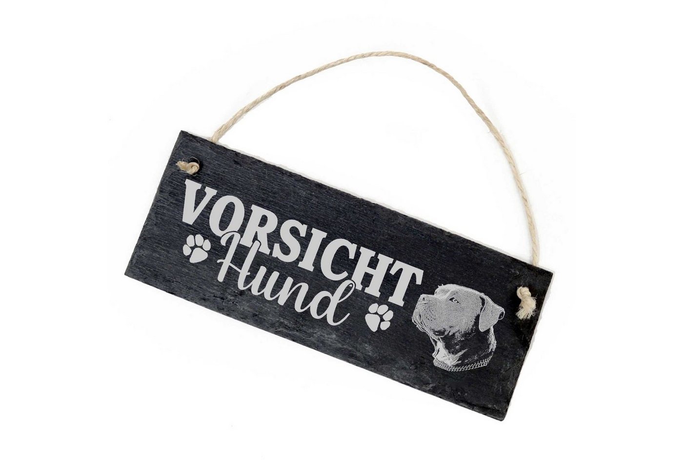 Dekolando Hängedekoration Vorsicht Hund American Bully Schild 22x8cm