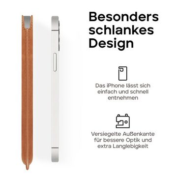 wiiuka Handyhülle sliiv MORE Hülle für iPhone 14 / 14 Pro, Tasche Handgefertigt - Echt Leder, Premium Case