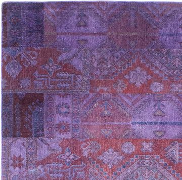 Teppich Patchwork - 299 x 239 cm - lila, morgenland, rechteckig, Höhe: 7 mm, Wohnzimmer, Handgeknüpft, Einzelstück mit Zertifikat