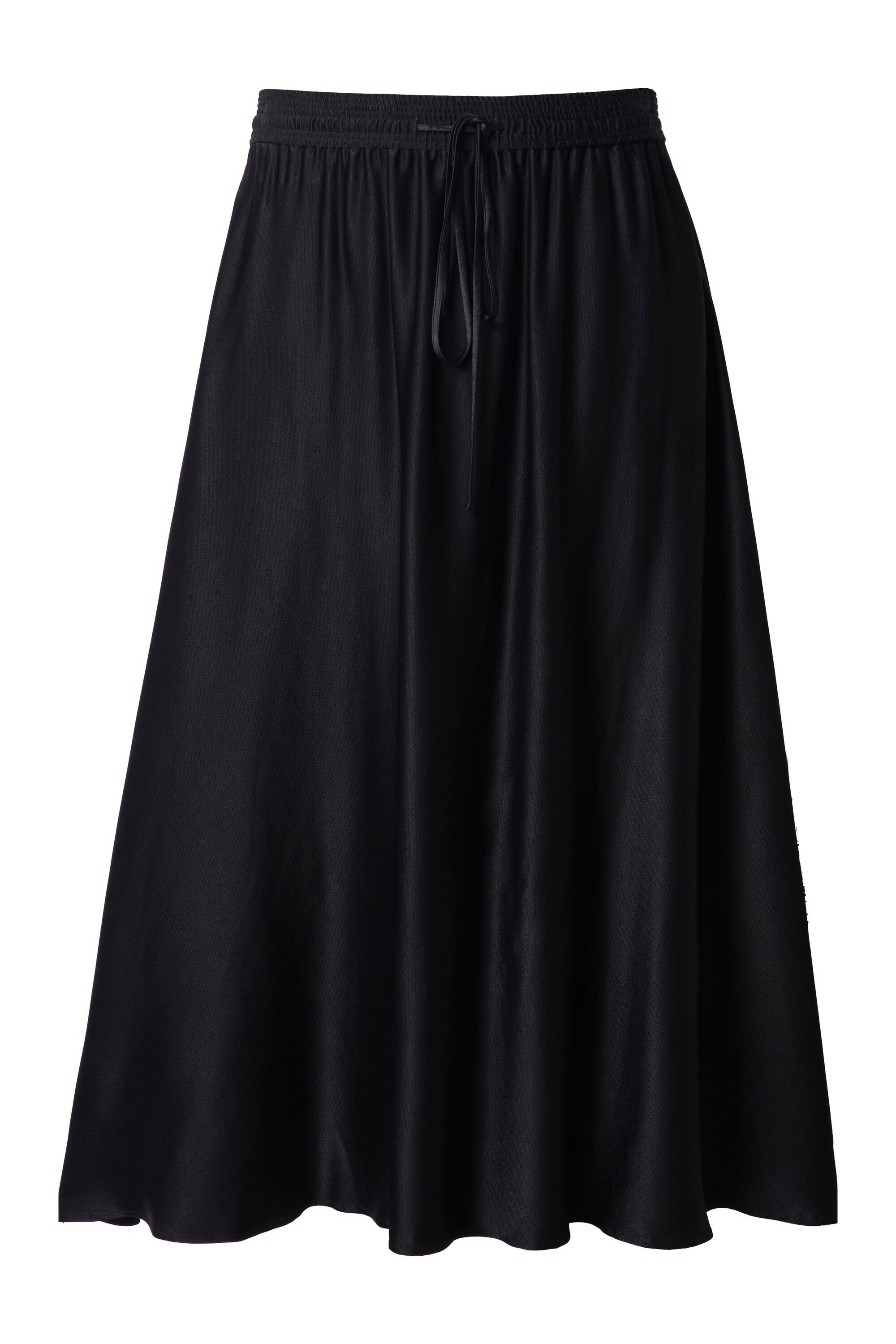 Ulla Popken Midirock Satin-Midirock A-Linie Elastikbund günstig online kaufen