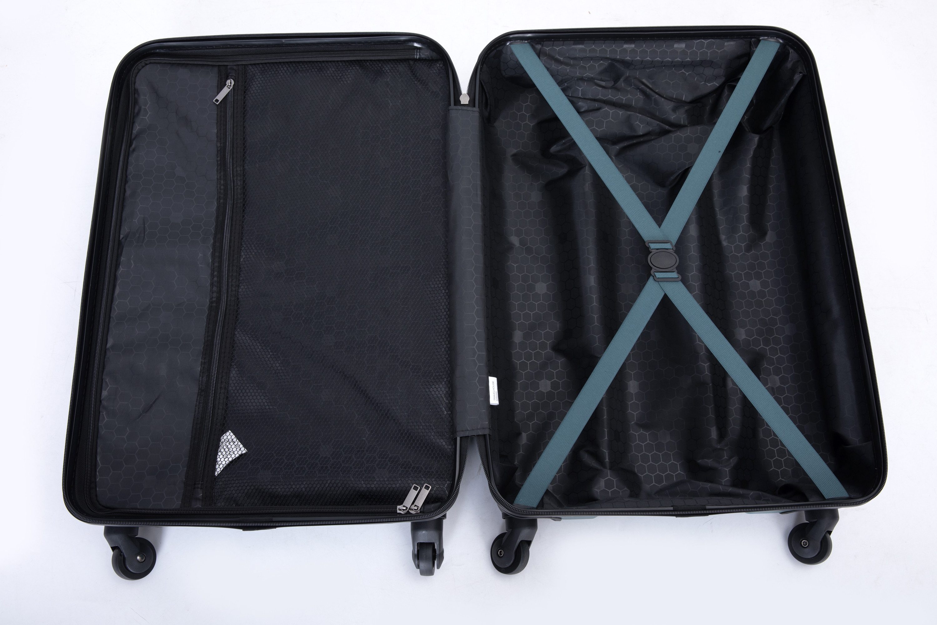 Travelhouse Trolleyset Bali, 4 Rollen, (Komplett Set, 3 tlg., 3-er Koffer Set), Inneinader stapelbar. Standfüße mit Hängefunktion M&L.