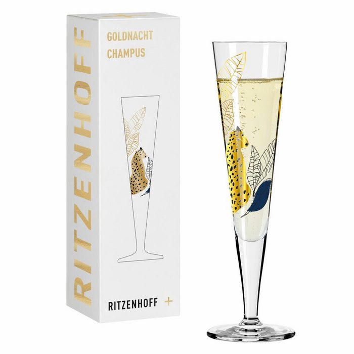 Ritzenhoff Champagnerglas Goldnacht 033 Kristallglas Made in Germany