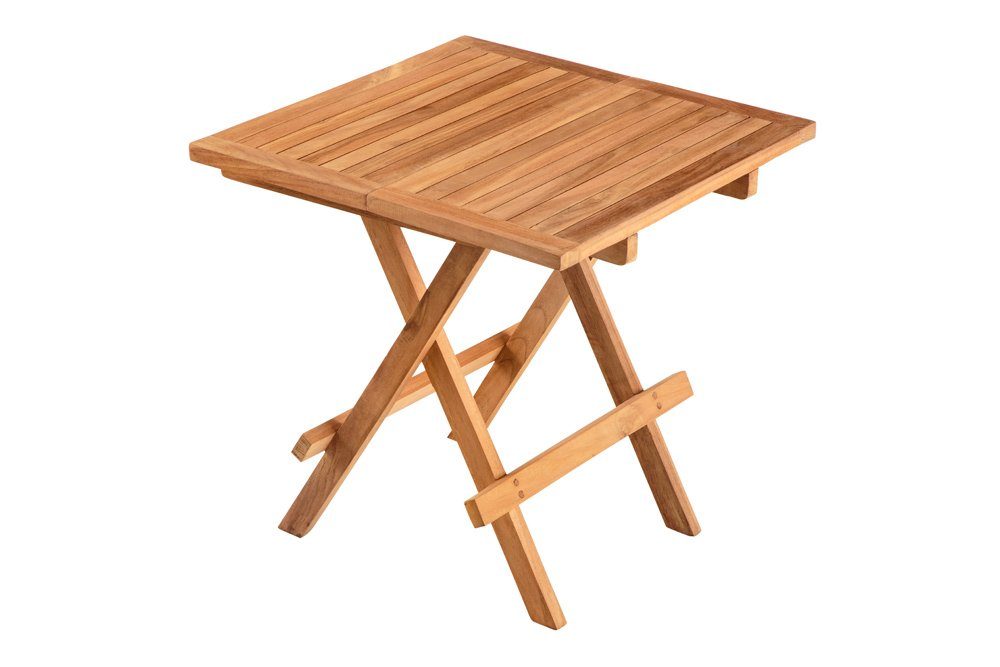 (Einzelartikel, · · eckig Massivholz · riess-ambiente 50cm TEAK 1-St), klappbar Beistelltisch Outdoor EMPIRE Balkonmöbel Teak · · · Garten natur