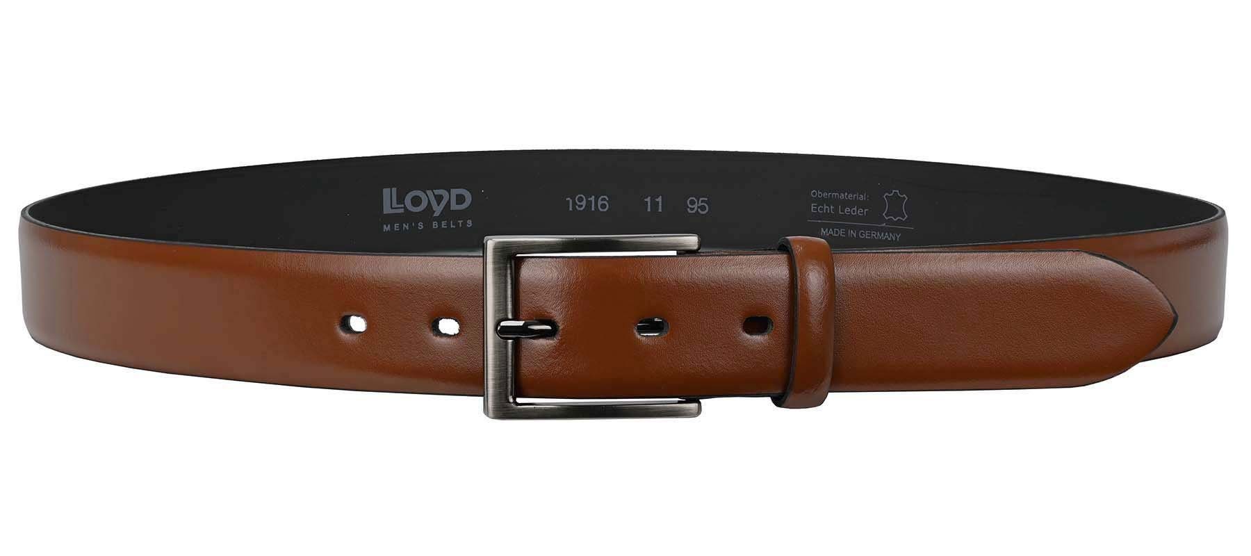 LLOYD Men’s Belts Ledergürtel mm 35 LLOYD-Herren-Ledergürtel Dorn-Schließe cognac