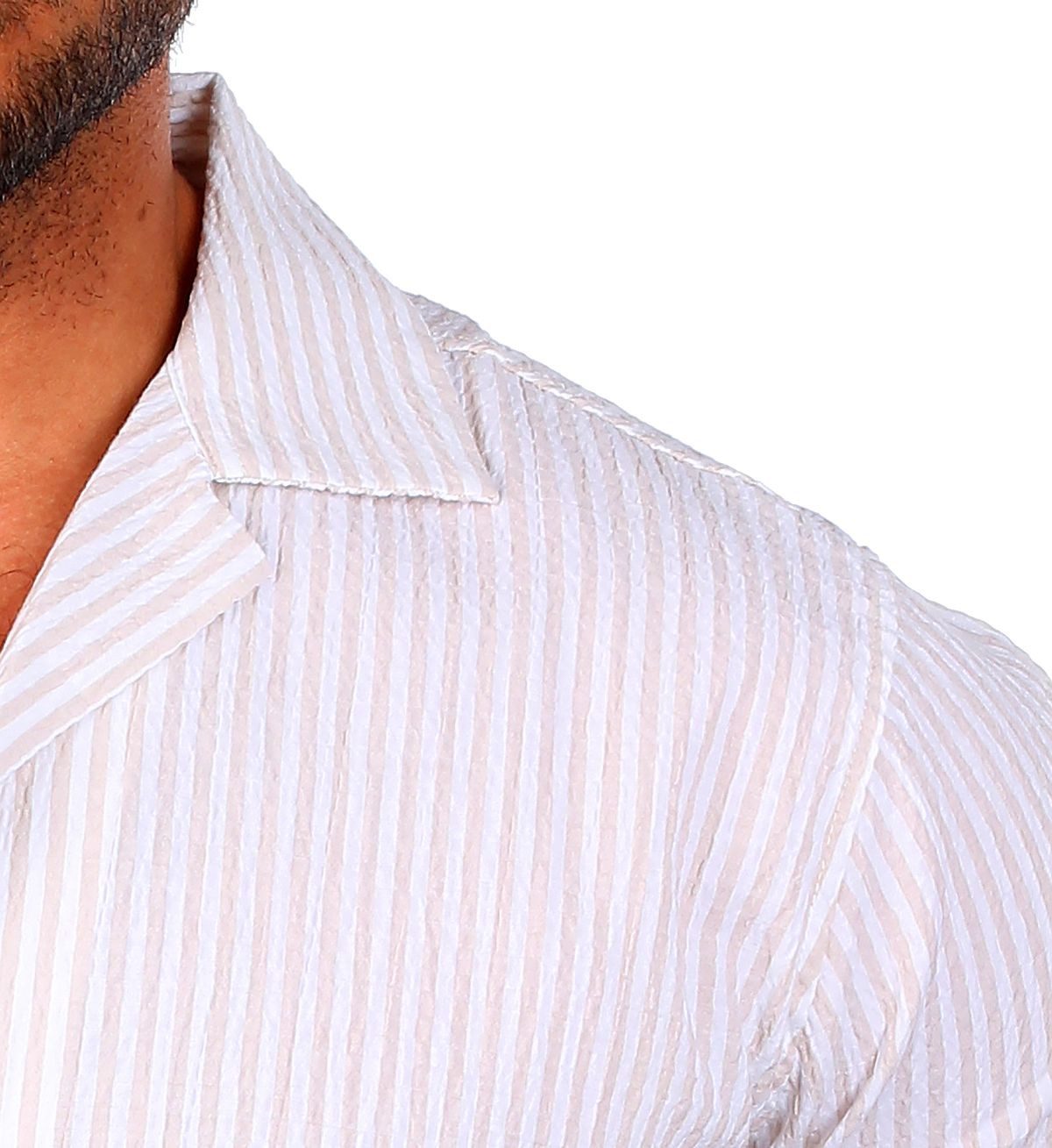 CARISMA Kurzarmhemd Herren Hemd trendig geriffelt gewebt retro Look 9270