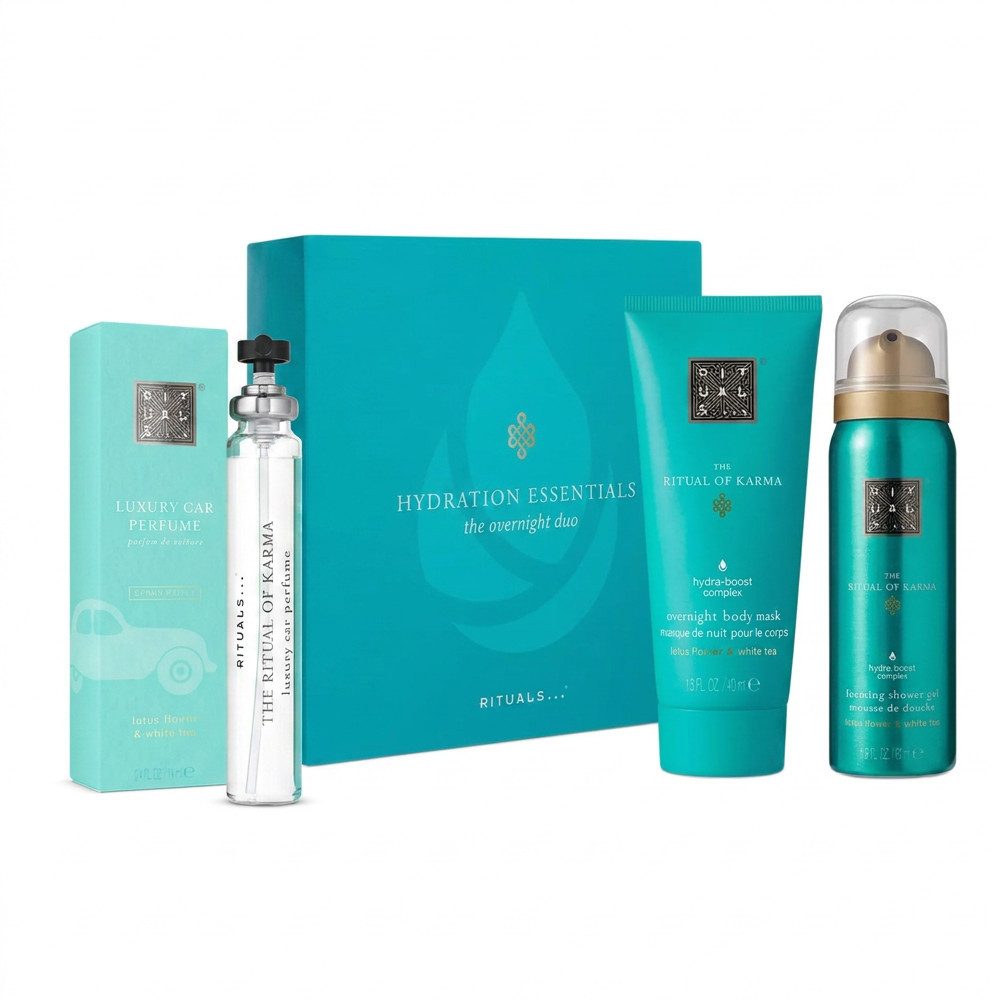 Rituals Raumduft Rituals Karma Car Perfume und Mini Shower Mask Set (Karma Duft für Auto und Pflegeroutine kombiniert)
