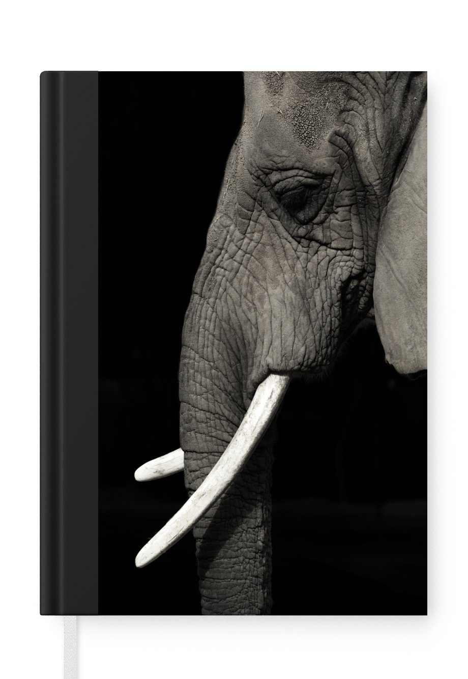 MuchoWow Notizbuch Elefant Tagebuch, Notizheft, Merkzettel, Seiten, - 98 Journal, Stoßzahn, - Tier A5, Haushaltsbuch