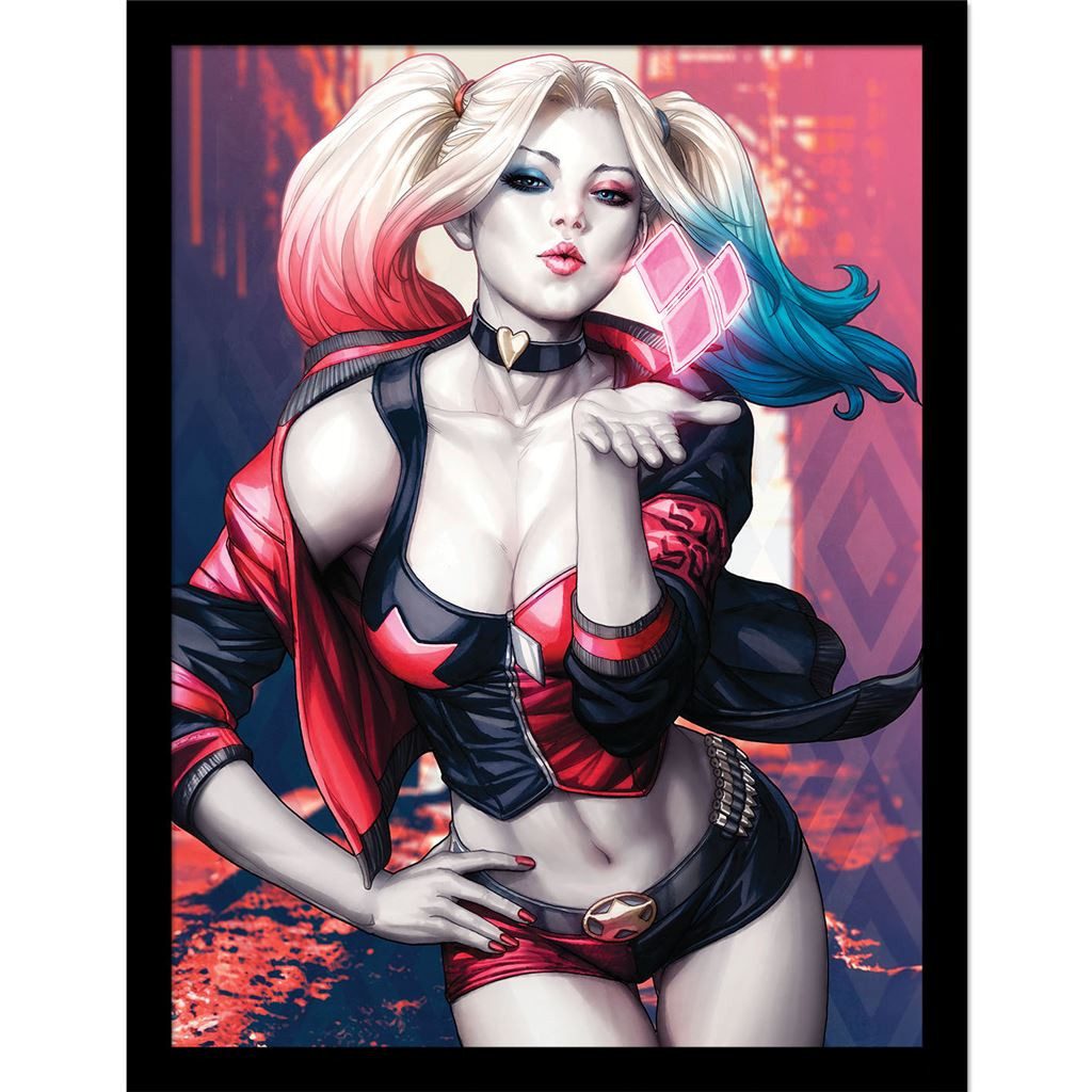 Batman Bild mit Rahmen Harley Quinn Blow, Gerahmtes Bild Kunstdruck DC Comics Suicide Squad