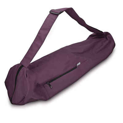 Navaris Yogatasche, Tasche für Yogamatte aus Baumwolle - für Yoga Matte mit Reißverschluss Tragegurt - Große Hülle Ø18x72x29cm