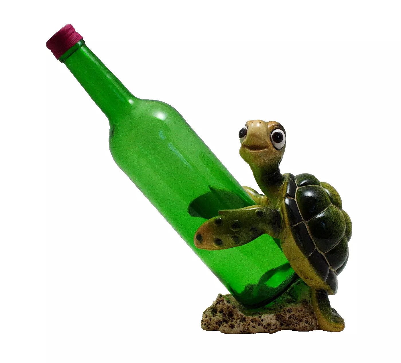 Kaufhaus le petit Weinflaschenhalter Deko Schildkröte Flaschenhalter Flaschen Ständer Skulptur Figur, Dekofigur Dekoskulptur Tierfigur aus Polyresin (Kunststein)