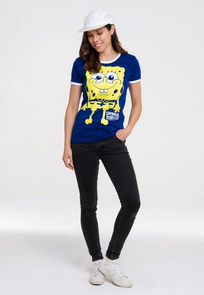 LOGOSHIRT T-Shirt Spongebob Schwammkopf mit lizenziertem Print, Aus reiner  und angenehmer Baumwolle gefertigt